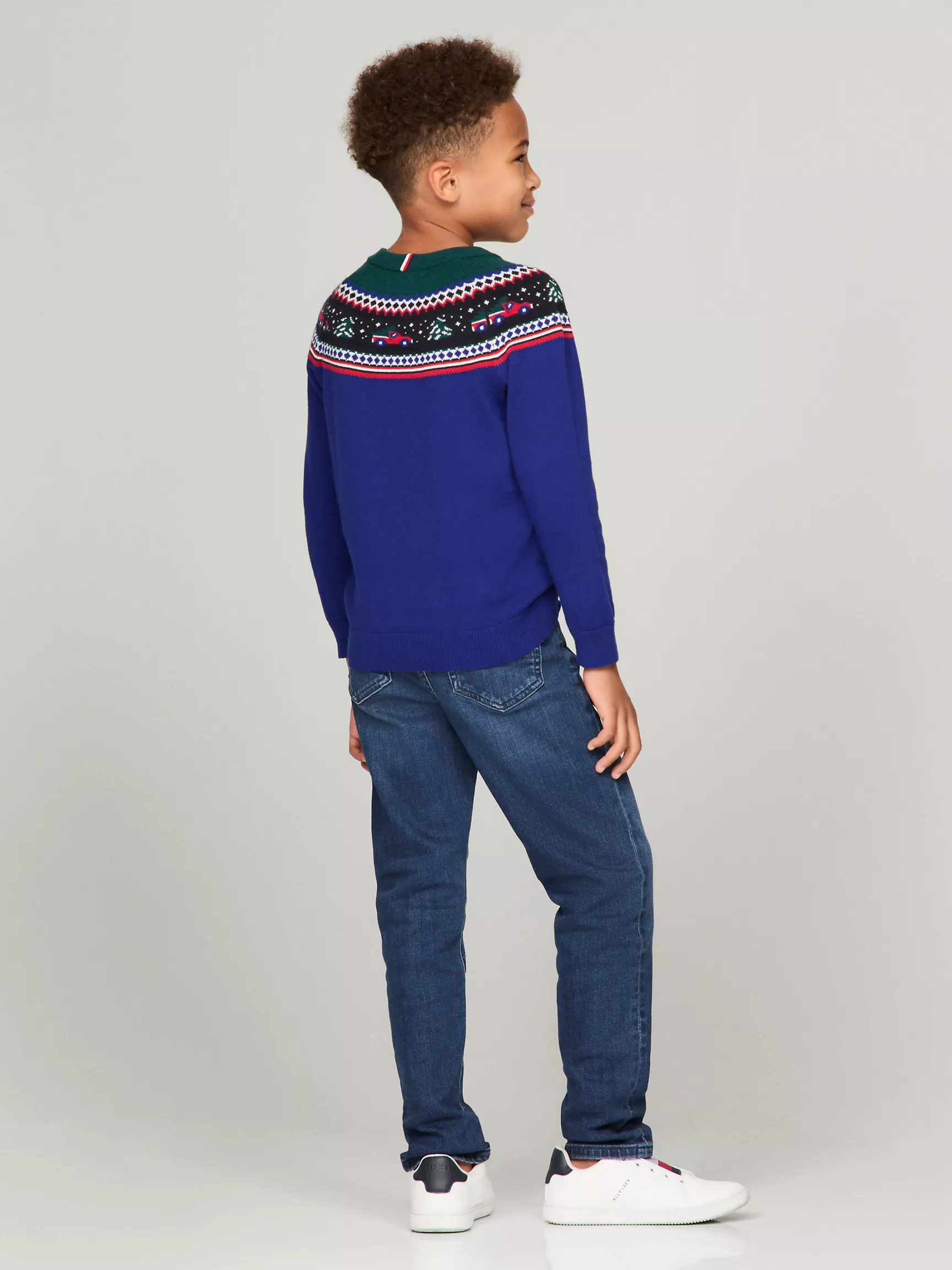 Свитер для мальчика Tommy Hilfiger, Детский свитер с узором Fair Isle с грузовиком и деревом