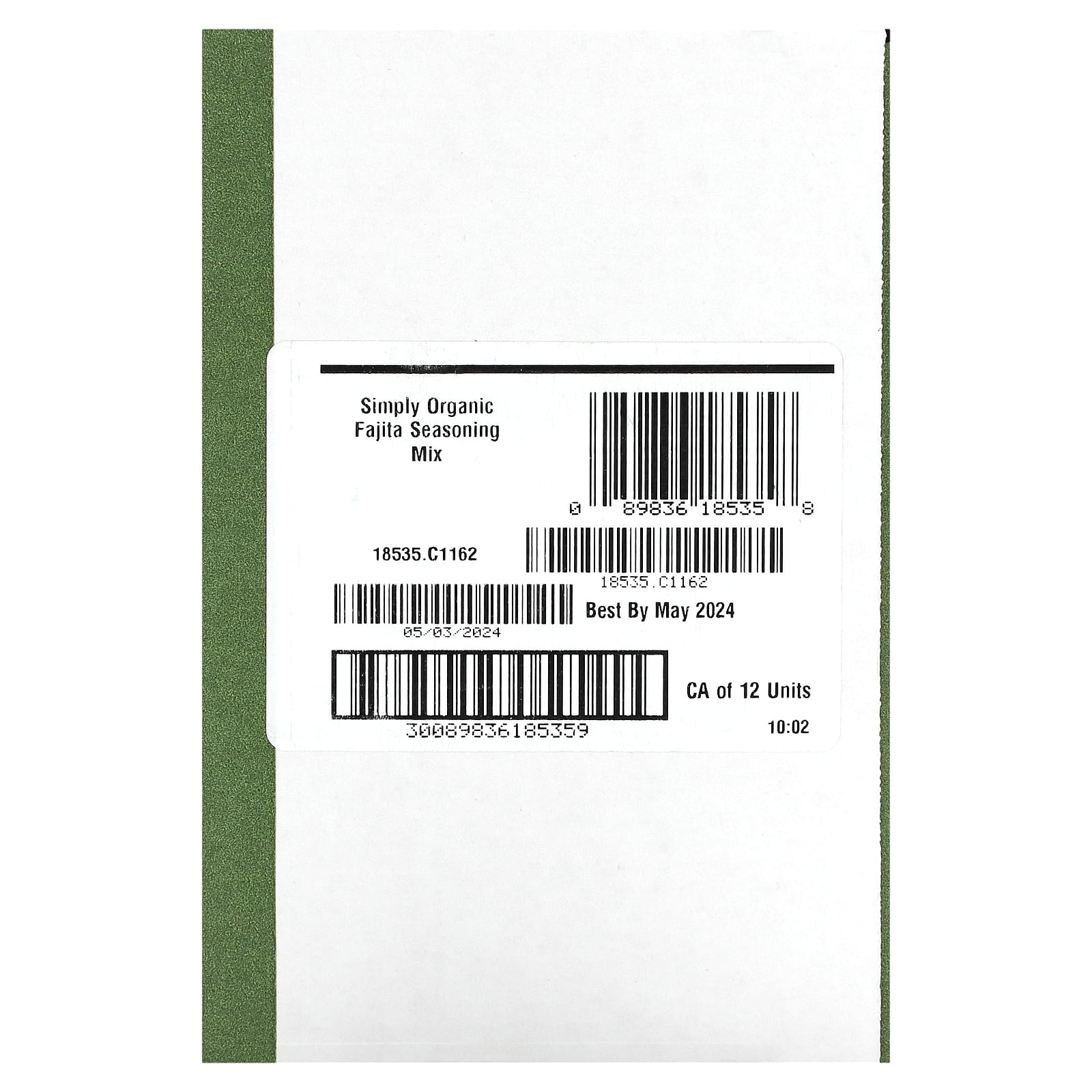 Simply Organic, Смесь приправ фахита, 12 пакетиков по 1 унции (28 г) каждый