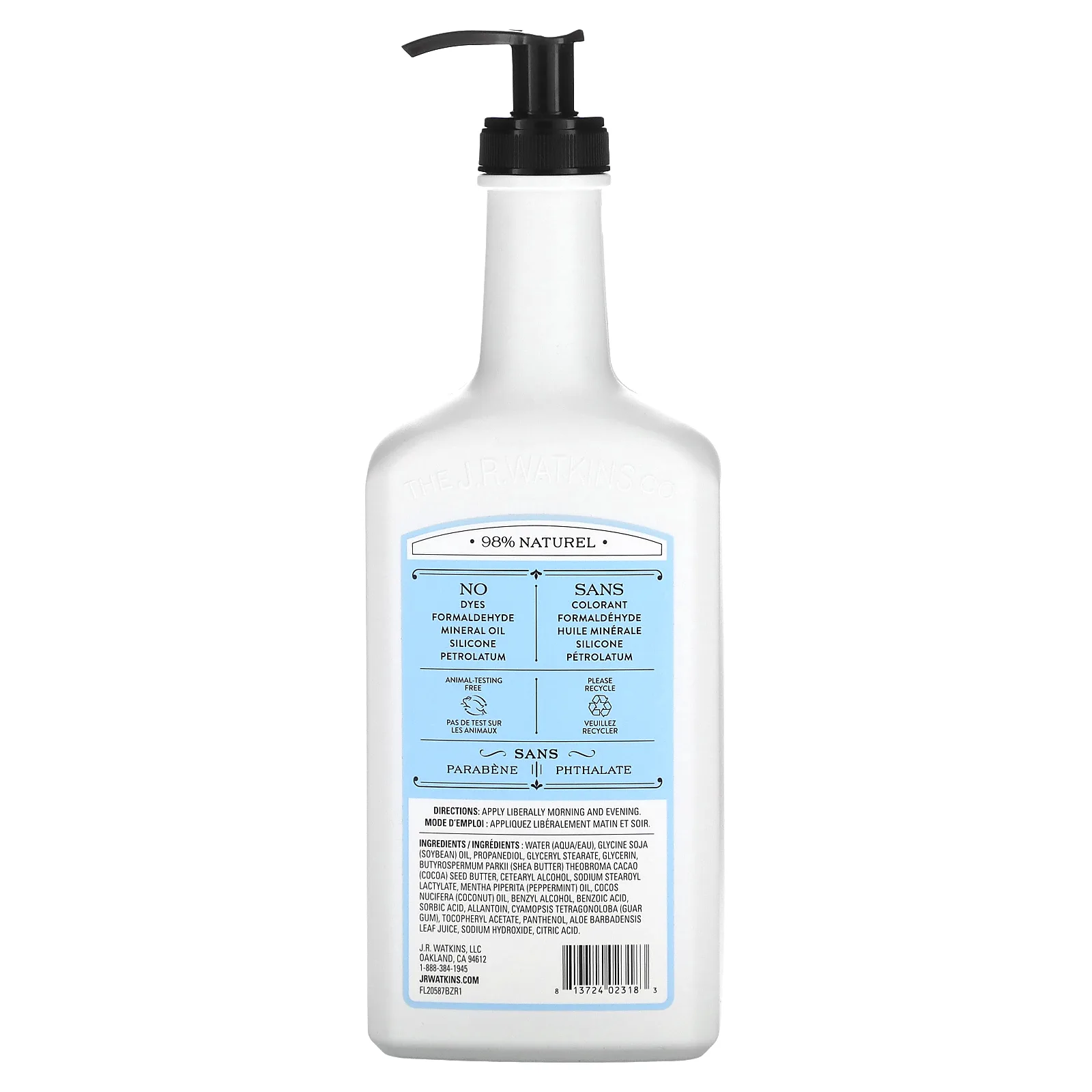 J R Watkins, Лосьон для ног и тела, перечная мята, 532 мл (18 жидк. Унций)