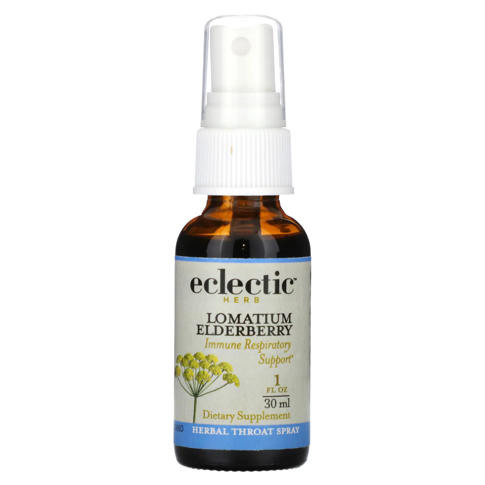 Eclectic Herb, Спрей для горла, Lomatium Elderberry, 1 жидкая унция (30 мл)