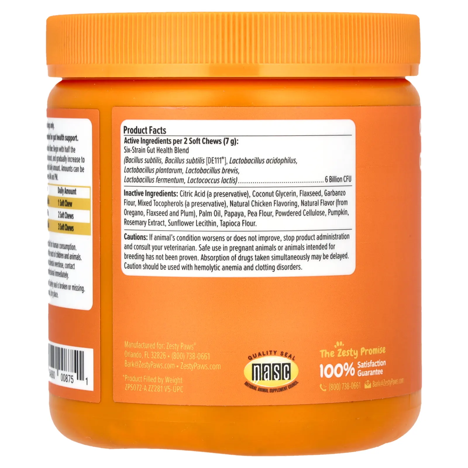 Zesty Paws, Probiotic Bites, для собак, для всех возрастов, курица, 90 жевательных таблеток, 315 г (11,1 унции)