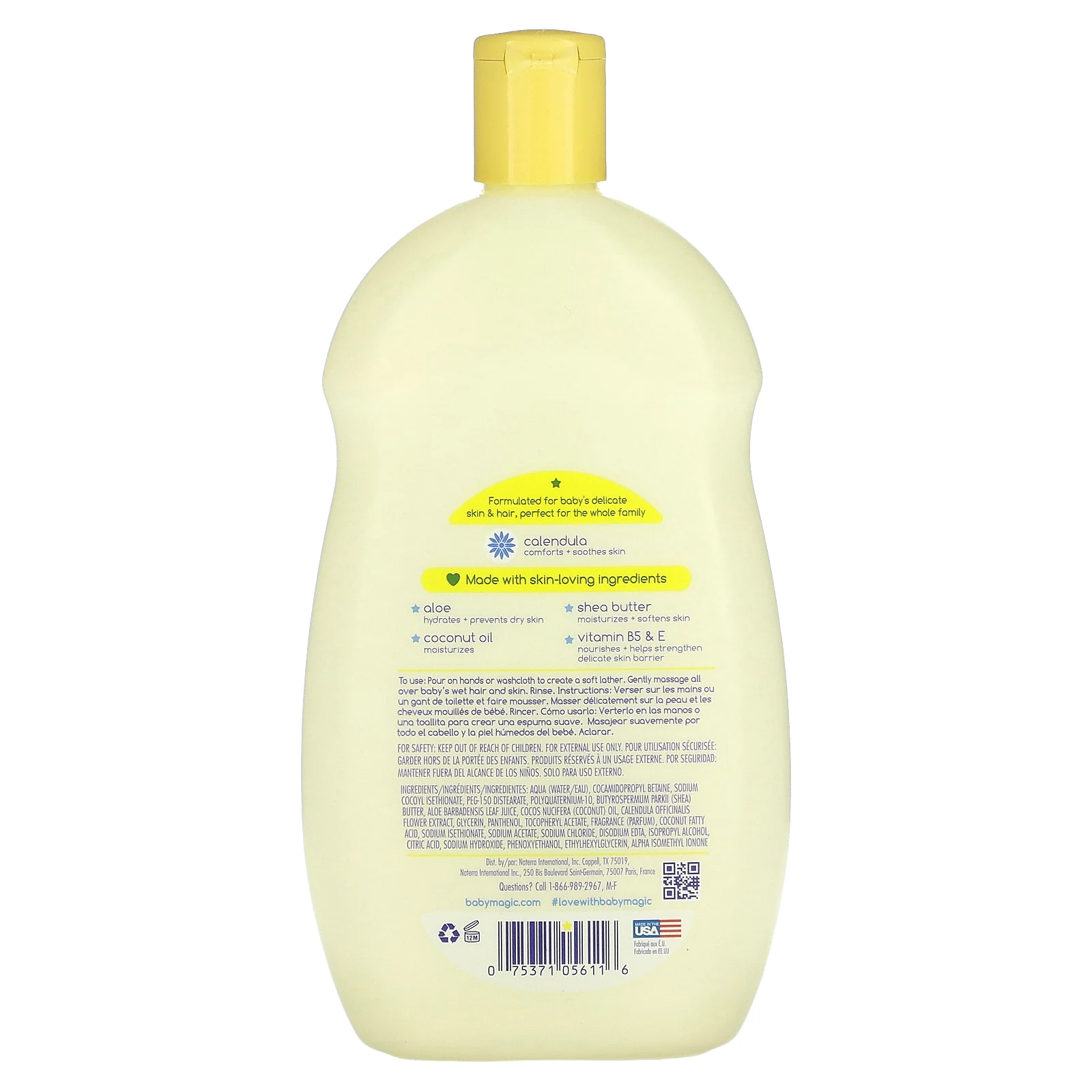 Baby Magic, Увлажняющий гель для волос и тела, мягкая пудра, 488 мл (16,5 жидк. Унции)