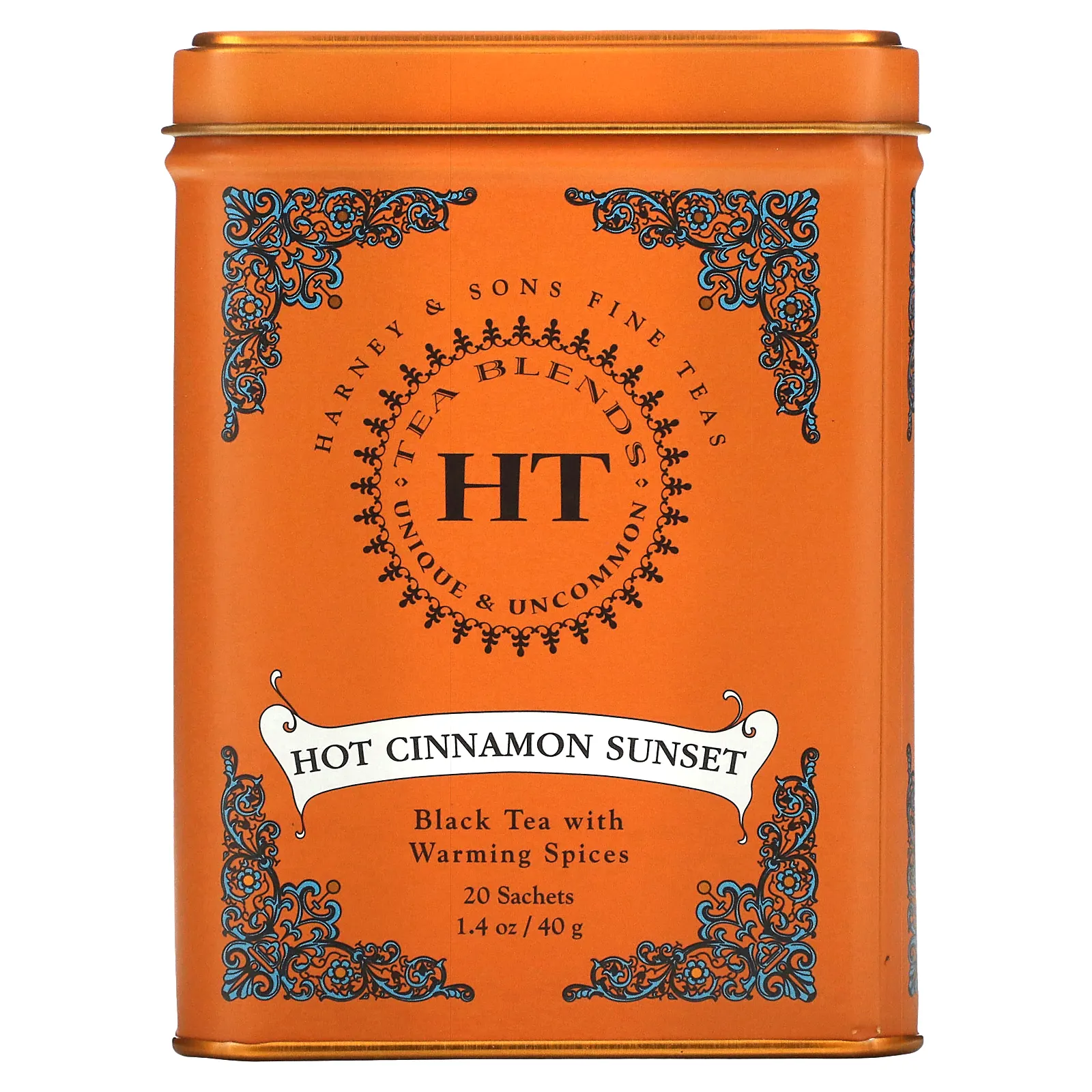 Harney & Sons, Hot Cinnamon Sunset, чайная смесь HT, пряный чай с корицей, 20 пакетиков, 40 г (1,4 унции)