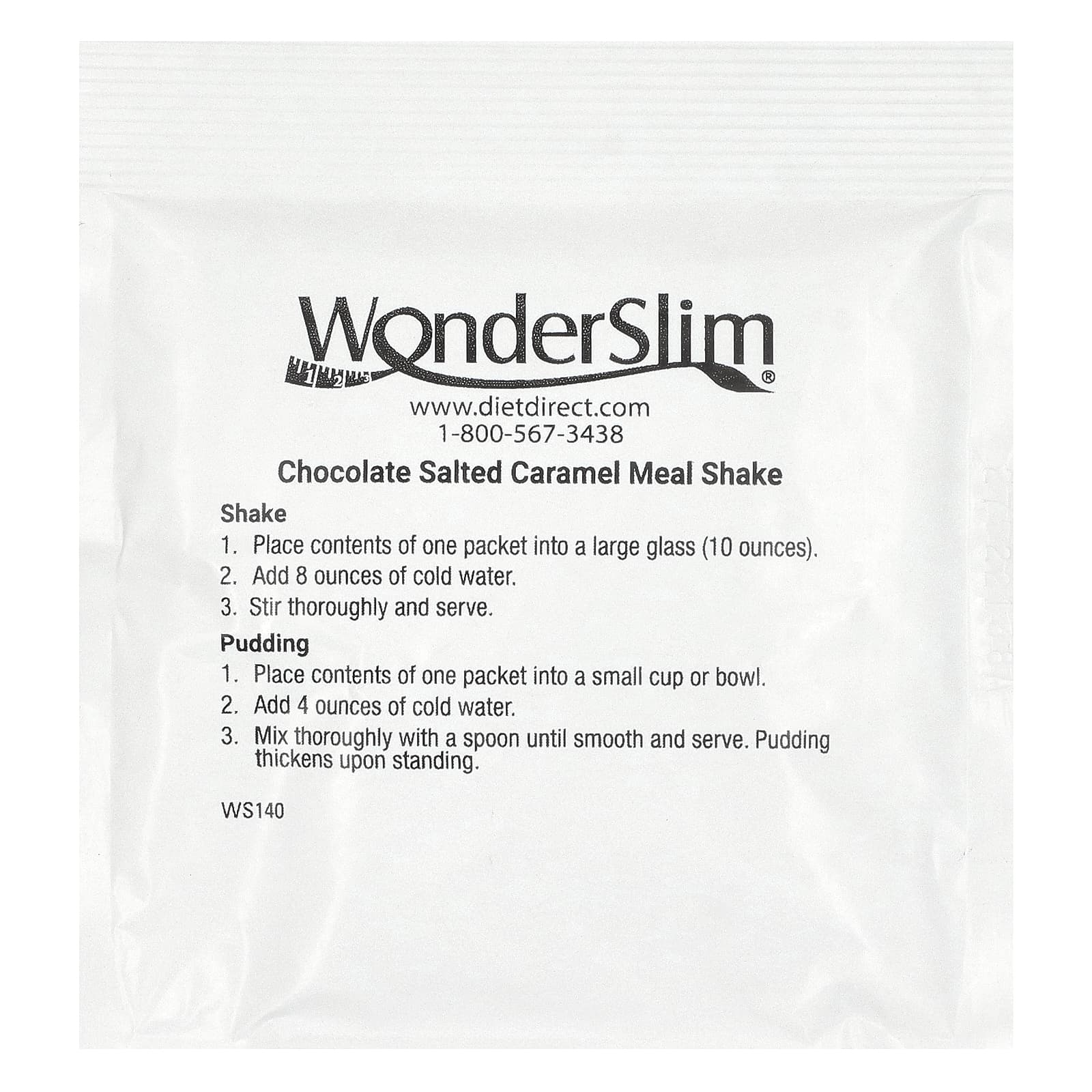 WonderSlim, meal Shake, шоколад с соленой карамелью, 7 пакетиков по 28 г