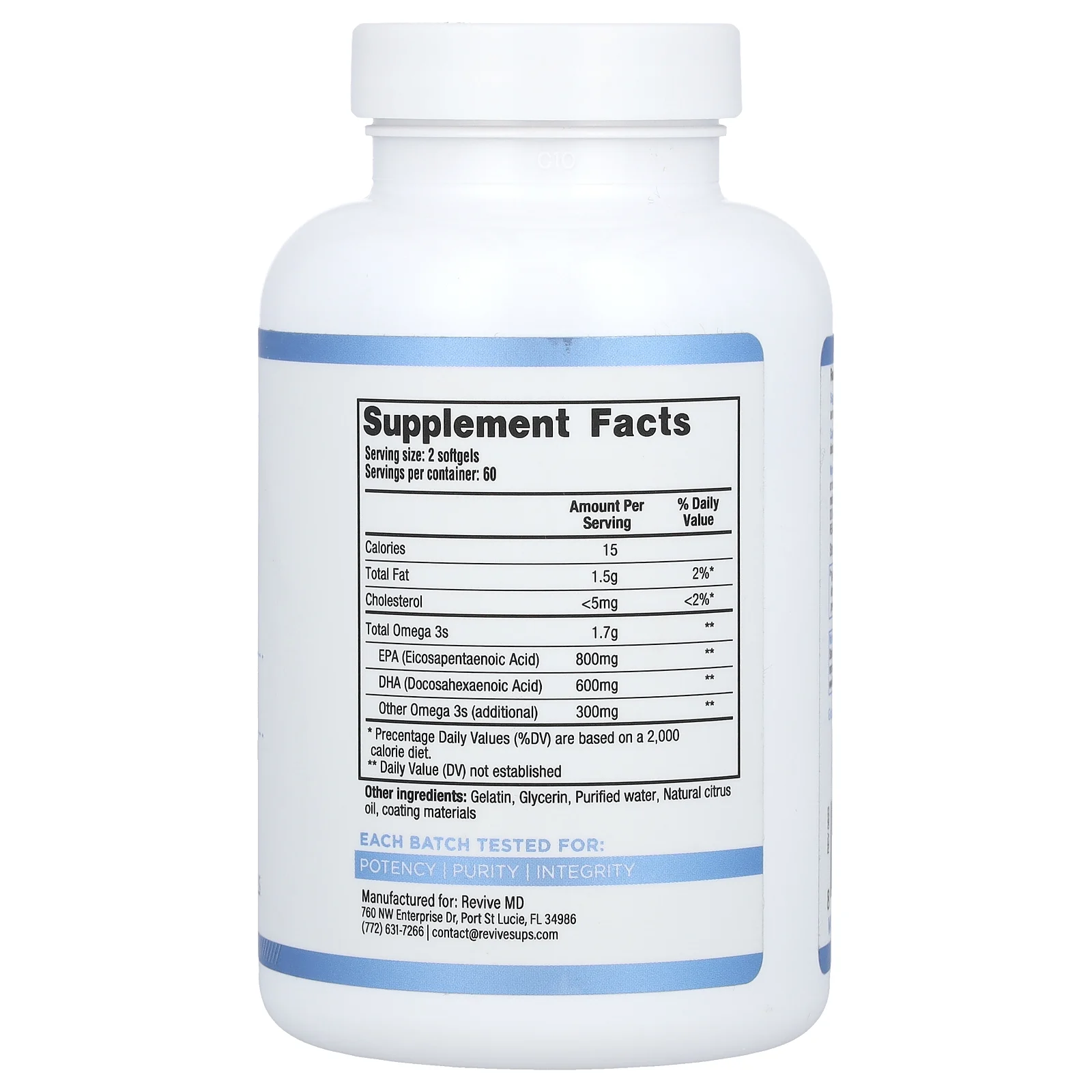 Revive, омега-3, 120 мягких таблеток, покрытых кишечнорастворимой оболочкой