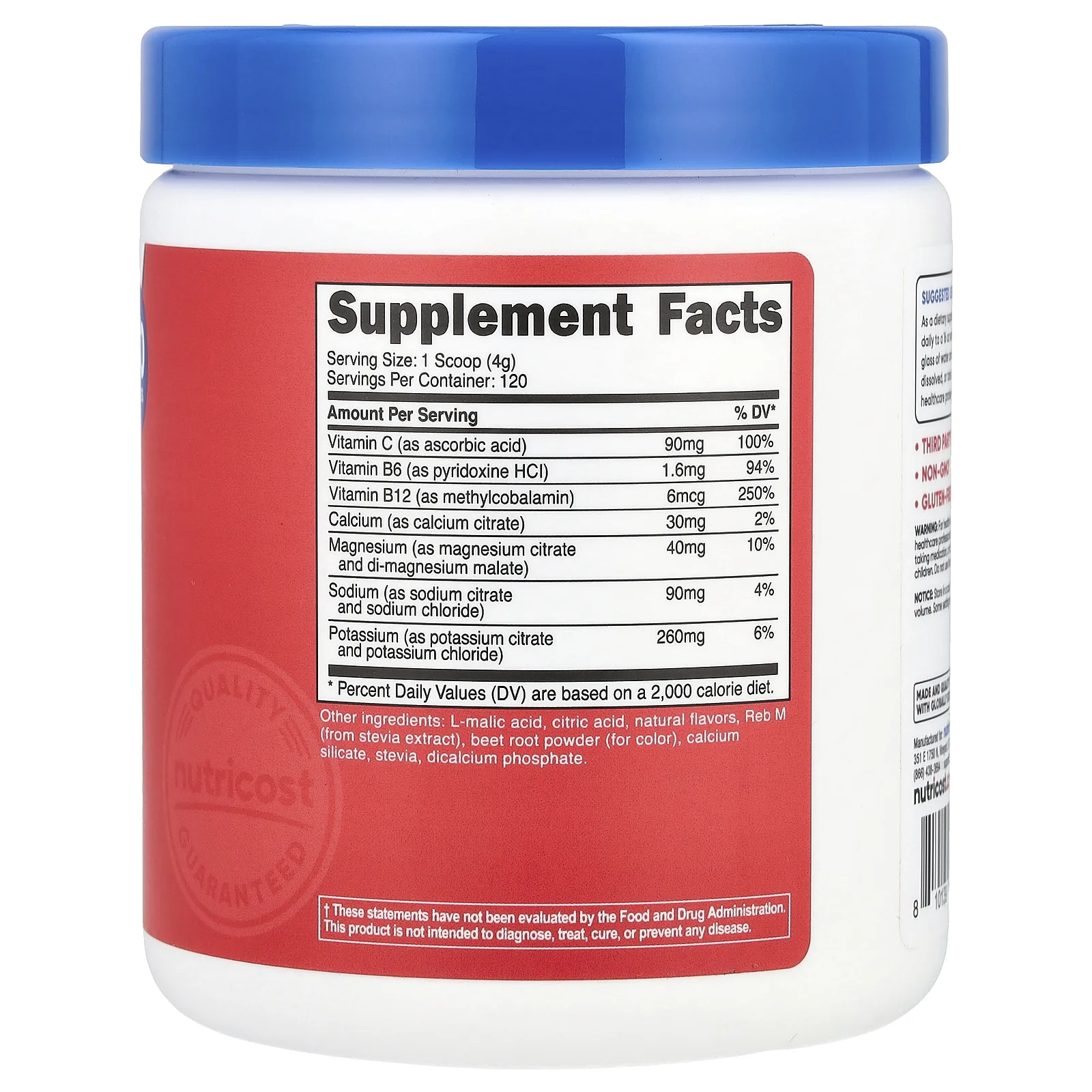 Nutricost, Электролиты, улучшенный комплекс для увлажнения, фруктовый пунш, 468 г (1 фунт)