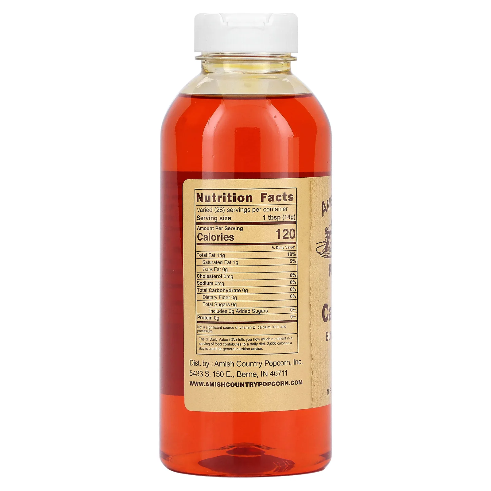 Amish Country Popcorn, Buttery Popcorn Oil, масло канолы, 472 мл (16 жидк. Унций)