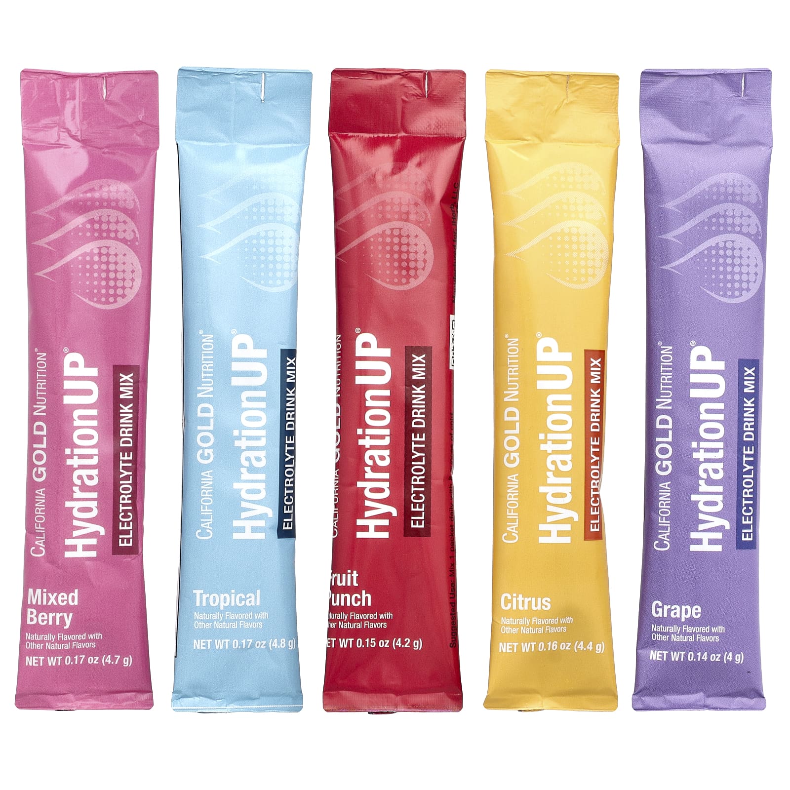 California Gold Nutrition, HydrationUP, смесь для приготовления электролитического напитка, ассорти, 20 пакетиков, 4,2 г в каждом