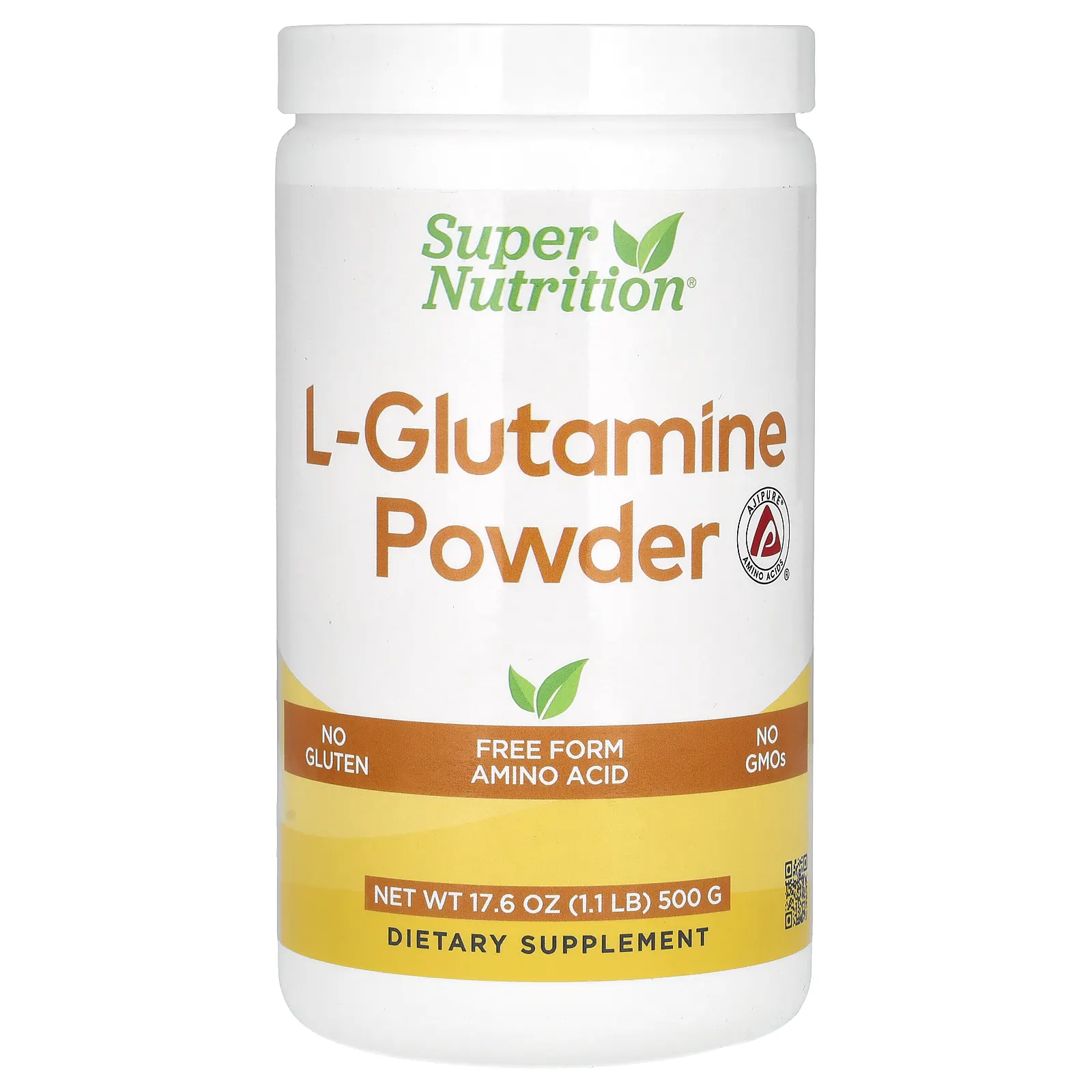 Super Nutrition, L-глютамин, без вкусовых добавок, 500 г (17,6 унции)