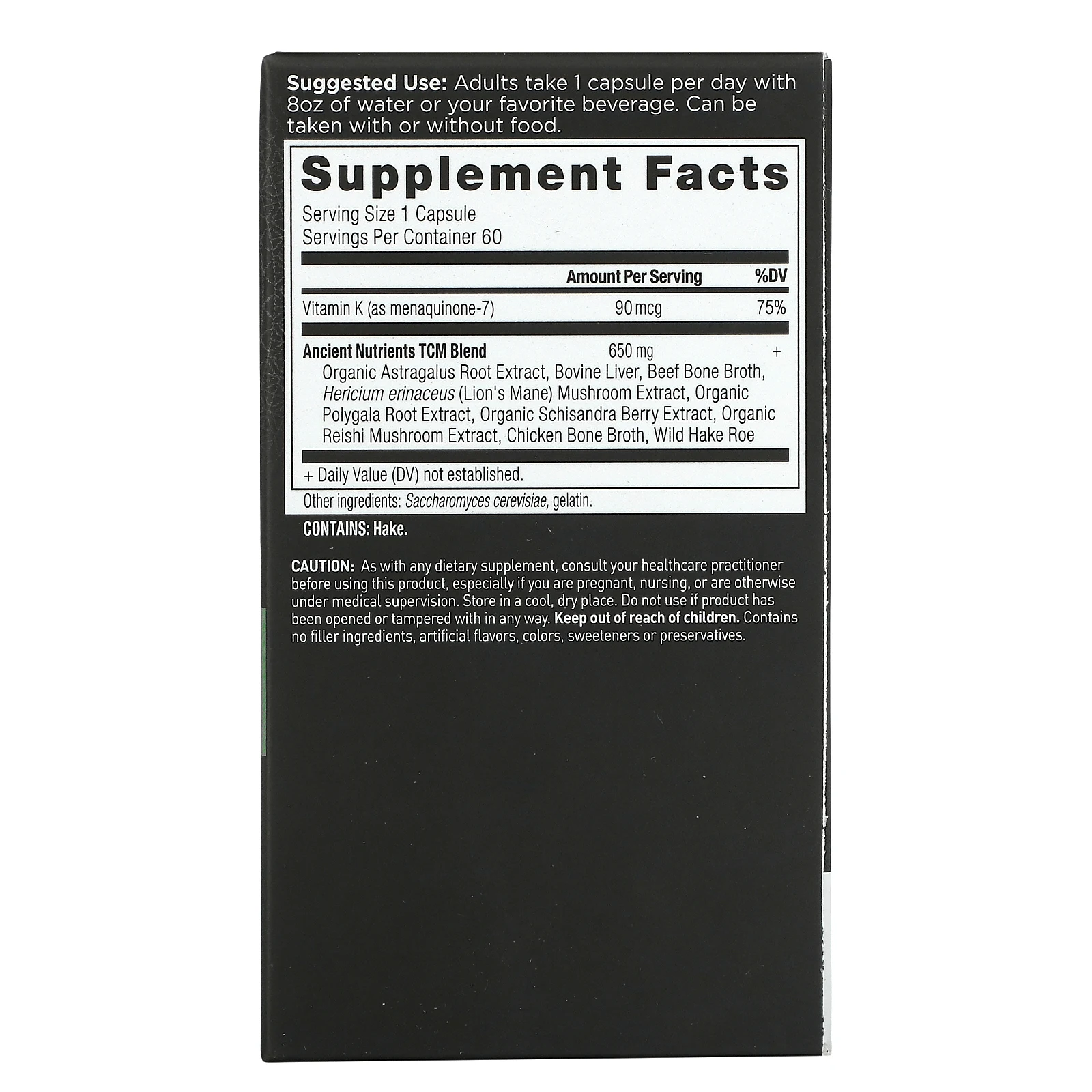 Ancient Nutrition, Ancient Nutrients, витамин K2, 60 капсул