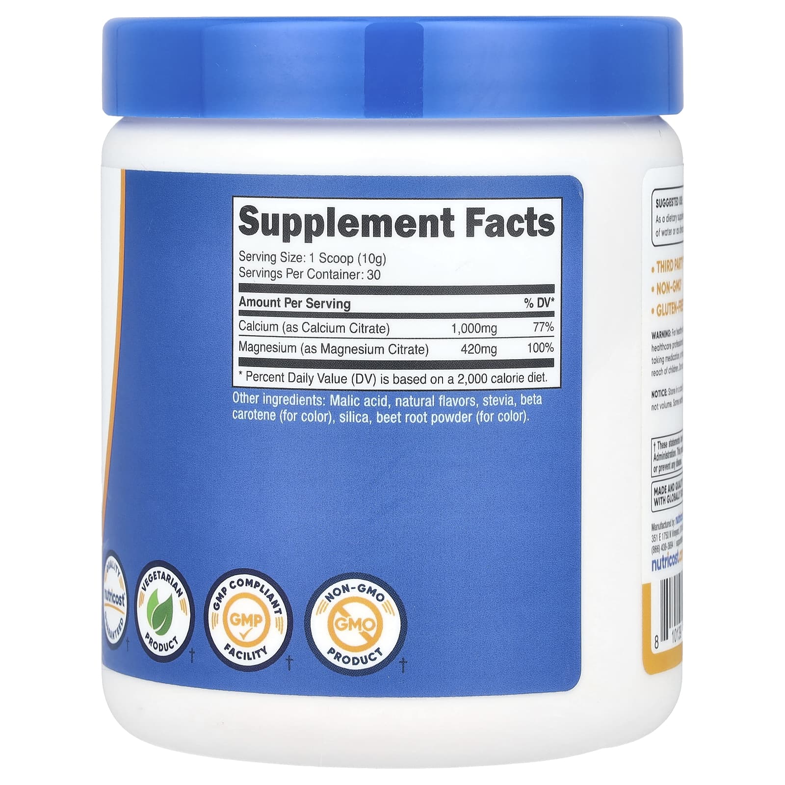 Nutricost, Кальций и магний, персик и манго, 300 г (10,7 унции)