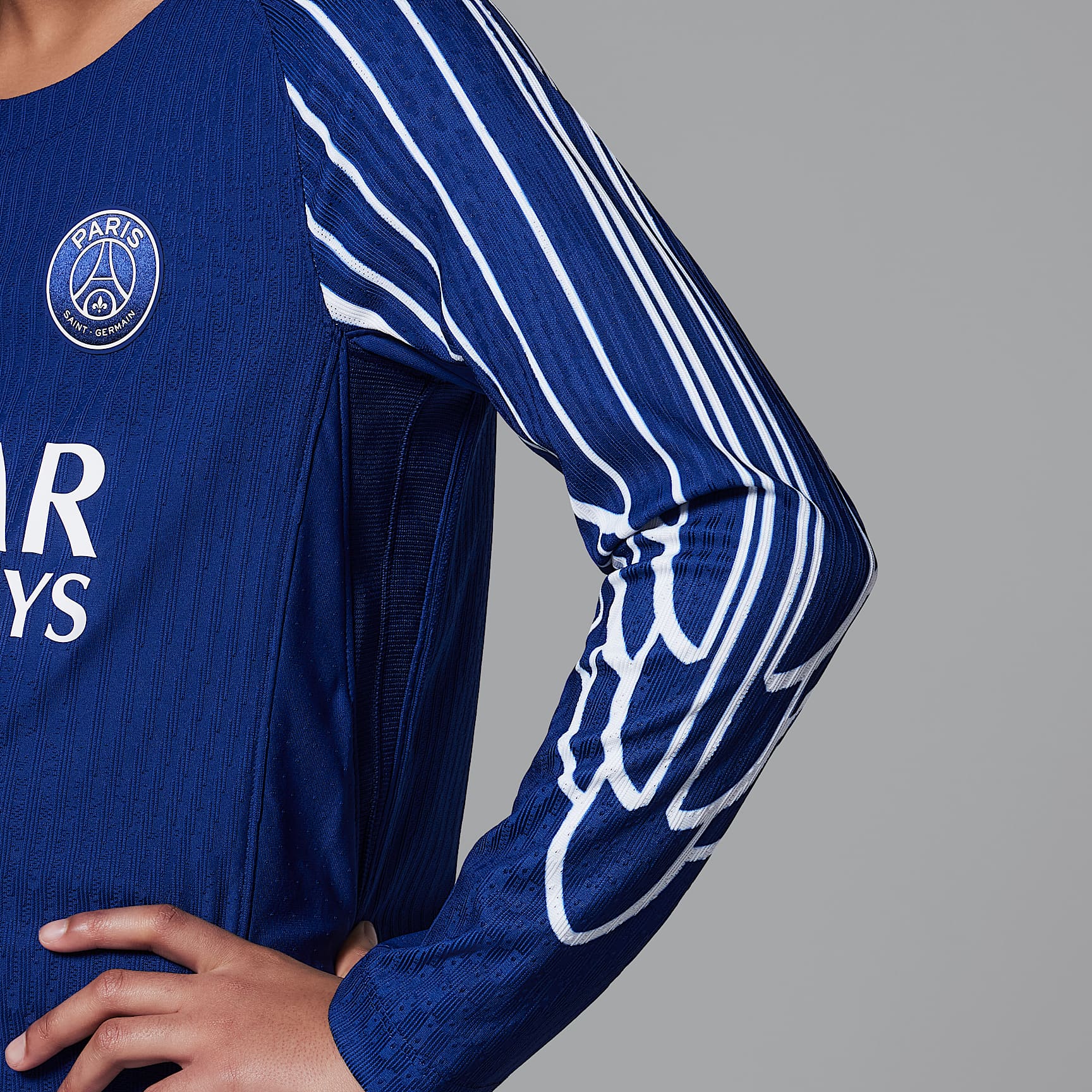 Paris Saint-Germain 2024/25 Match Fourth Big Kids' Jordan Dri-FIT ADV Soccer Authentic Long-Sleeve Jersey