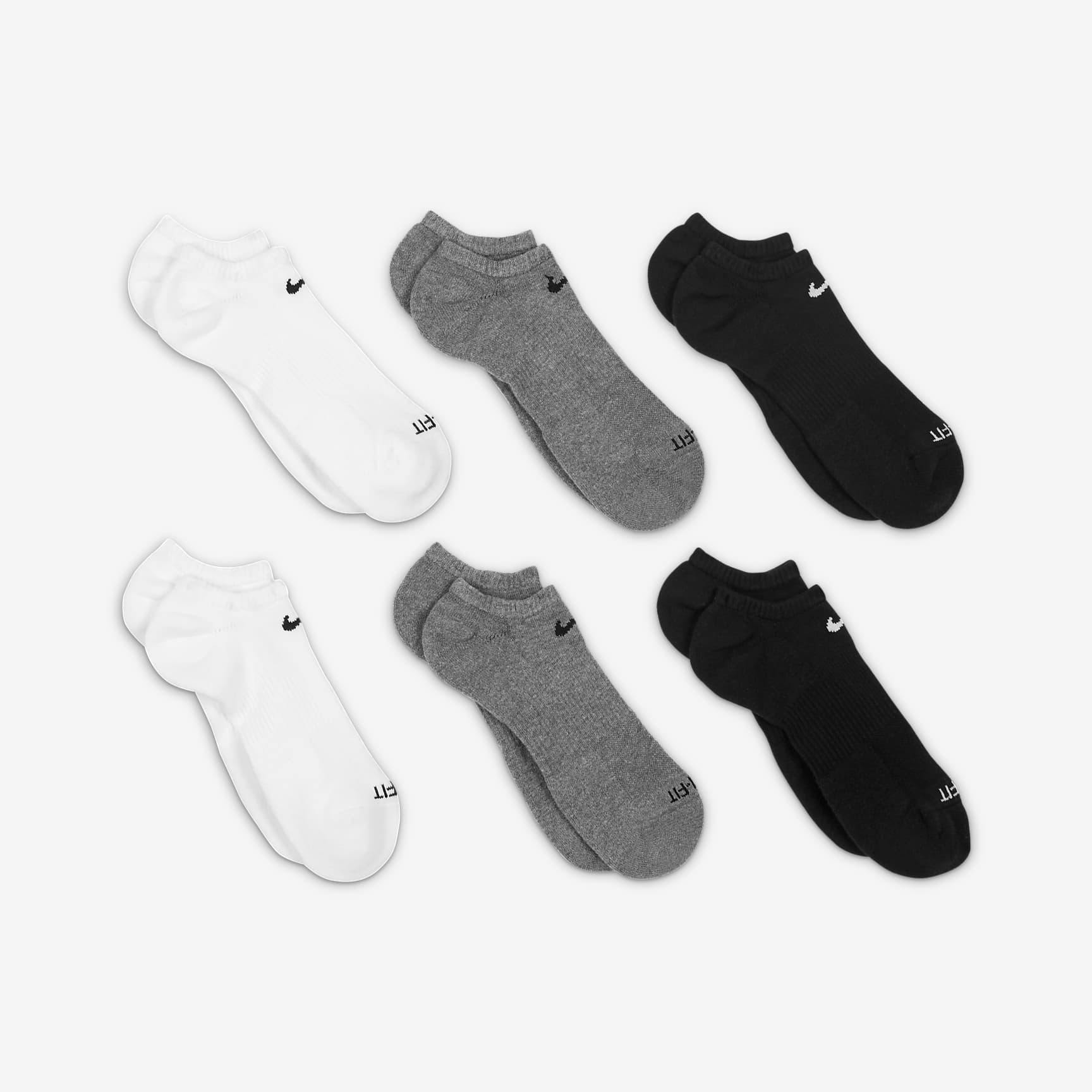 Nike Everyday Plus Cushioned Training No-Show Socks (6 Pairs)