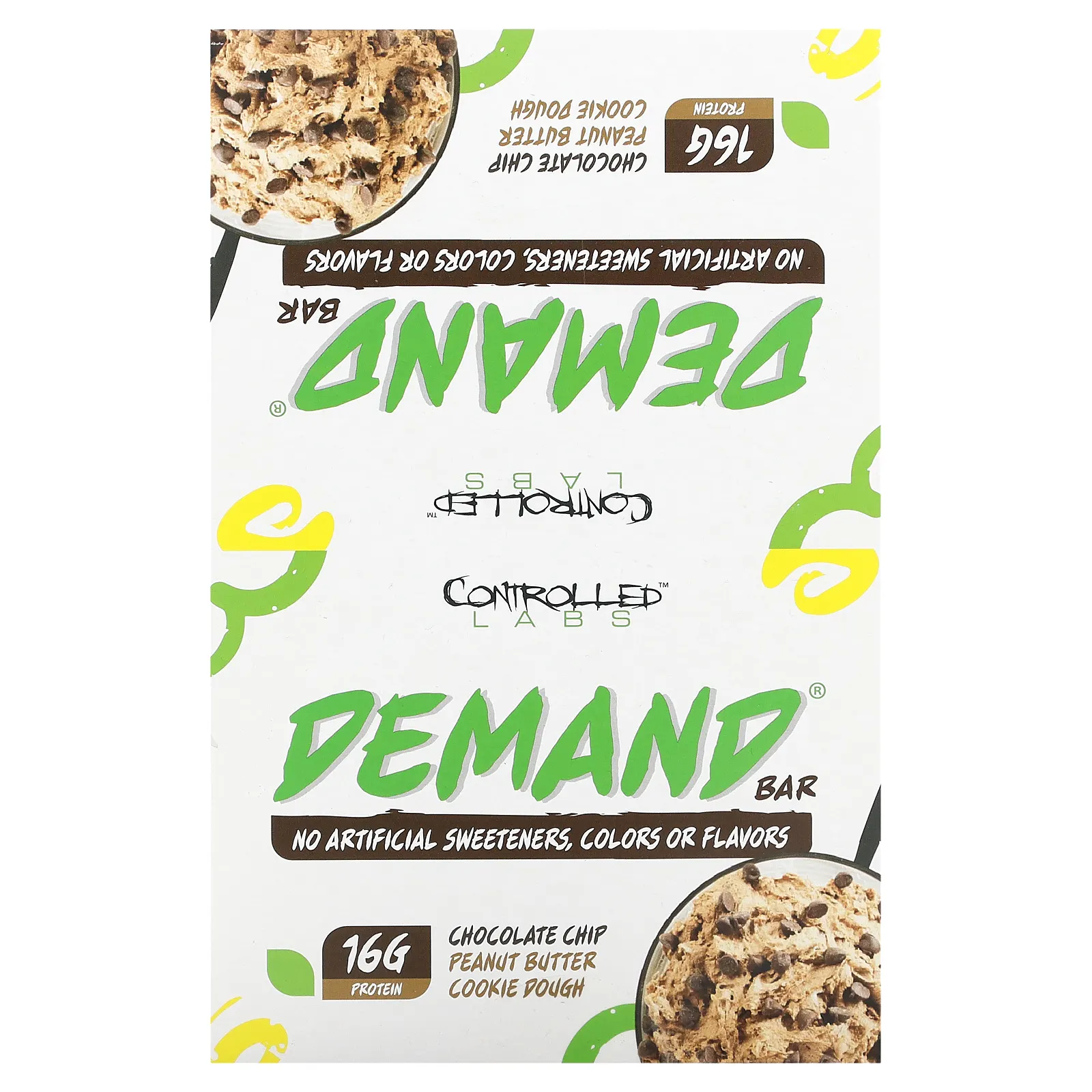 Controlled Labs, Demand Bar, шоколадная крошка, тесто для печенья с арахисовой пастой, 12 батончиков по 60 г (2,12 унции)