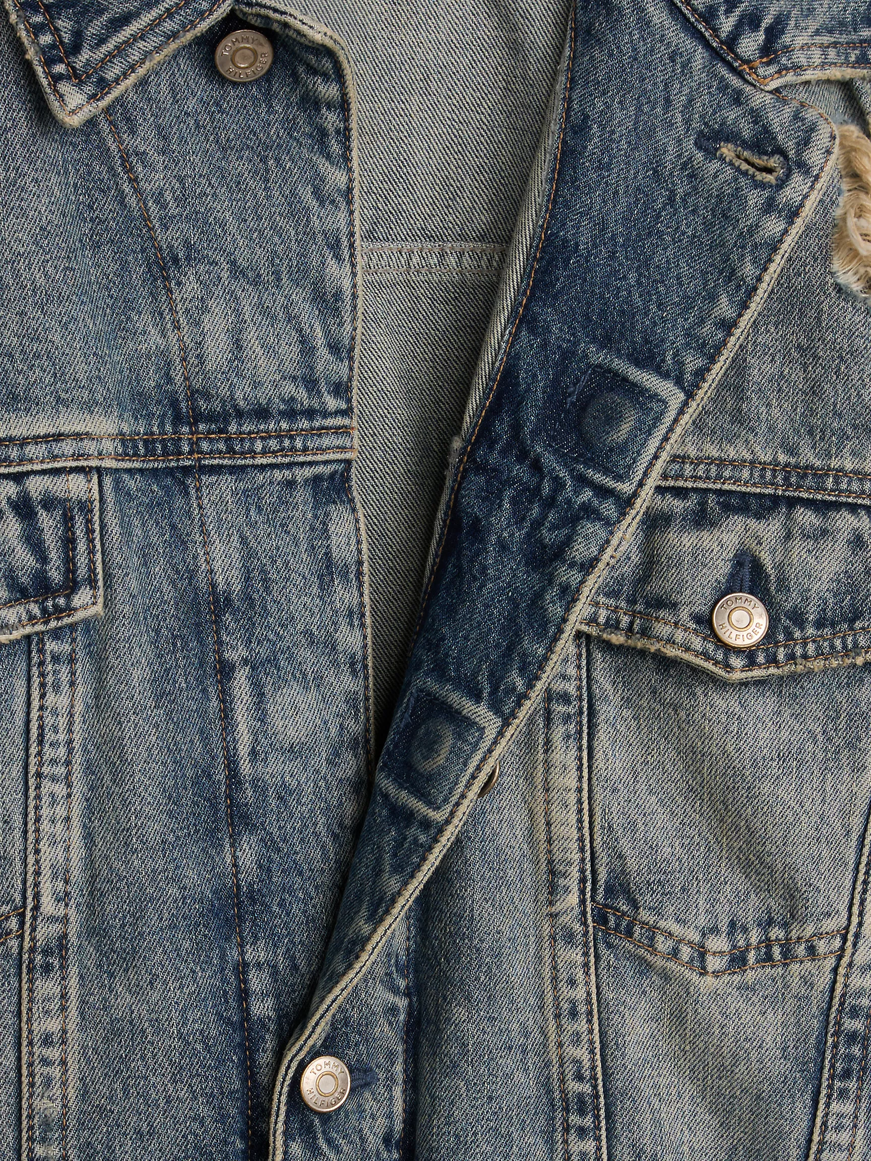 Женская куртка Tommy Hilfiger, Джинсовая куртка свободного кроя с эффектом потертости