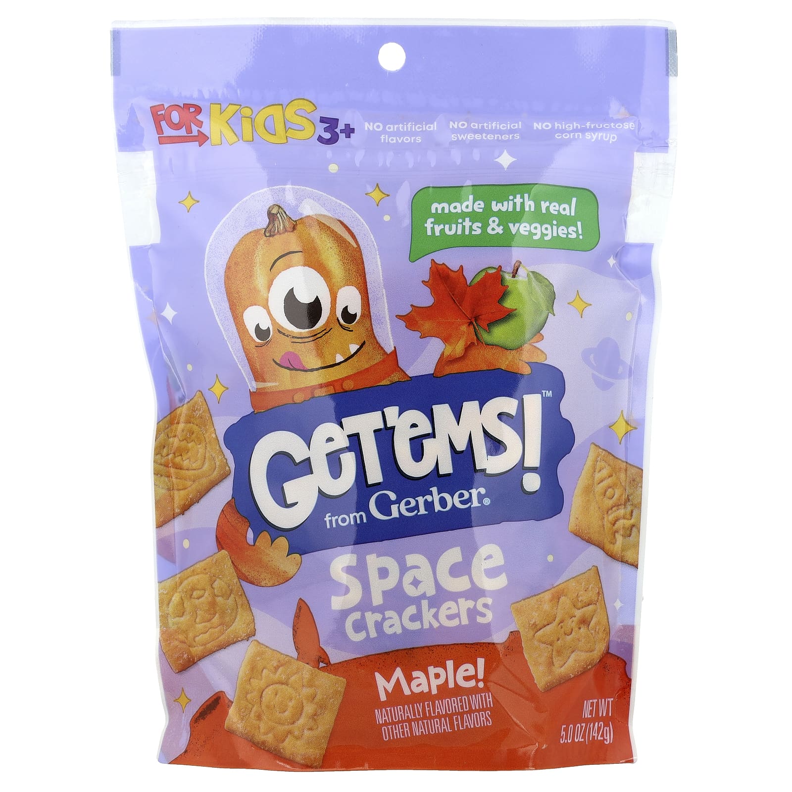 Gerber, Get'ems! ™, космические крекеры, для детей от 3 лет, клен, 142 г (5 унций)