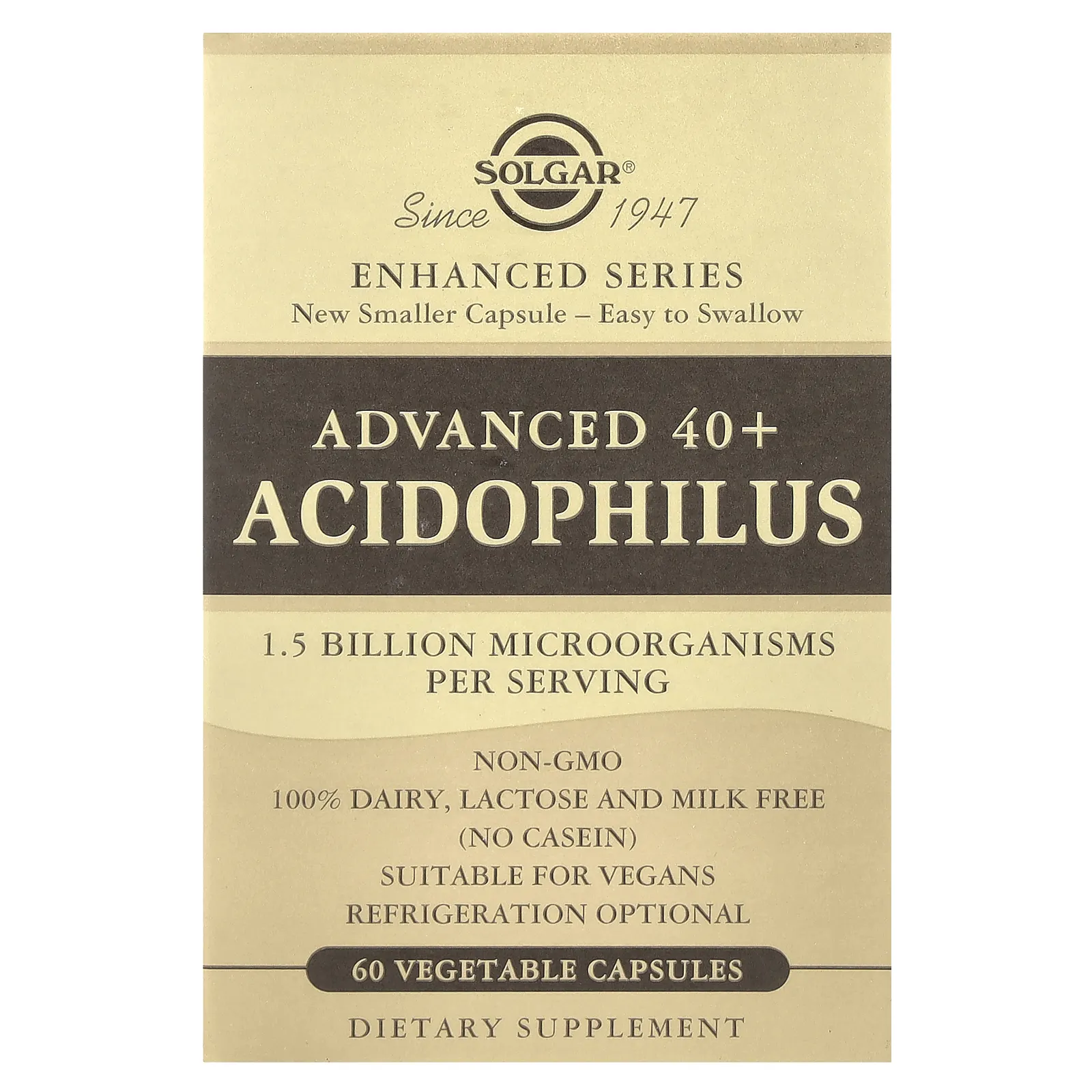 Solgar, Advanced 40+ Acidophilus, 60 растительных капсул