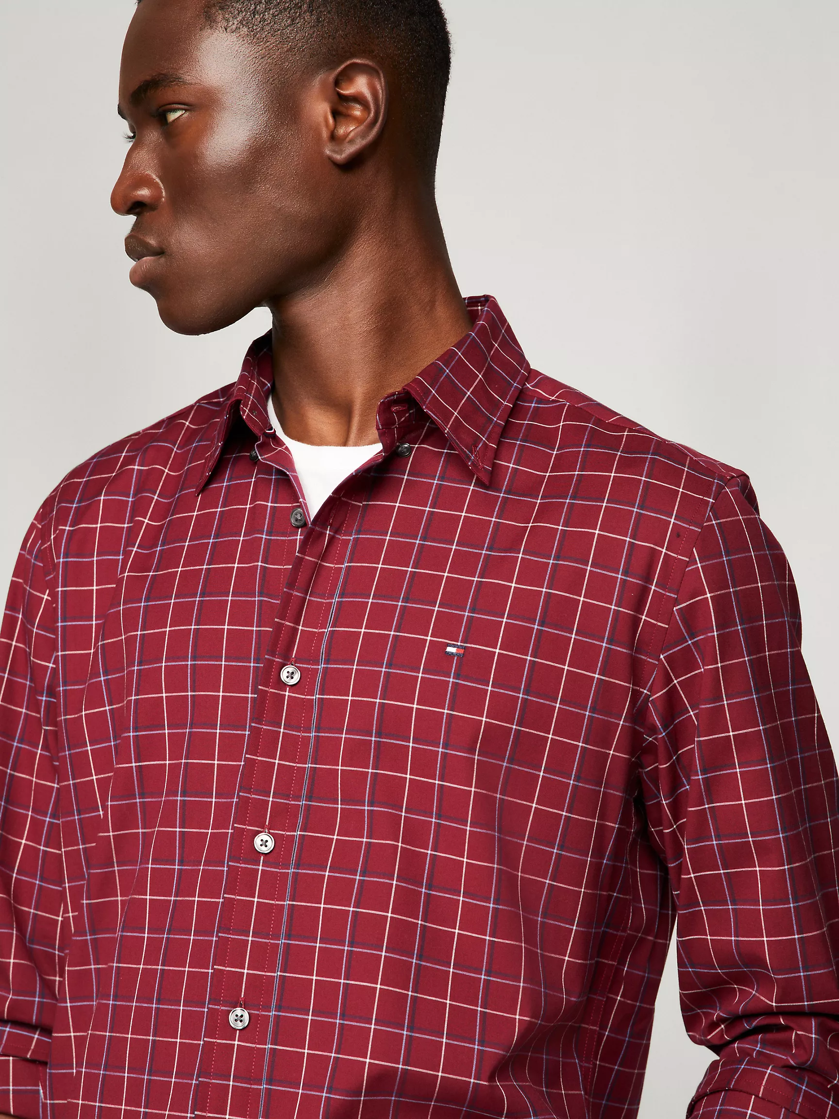 Мужская рубашка Tommy Hilfiger, Рубашка из поплина в клетку стандартного кроя