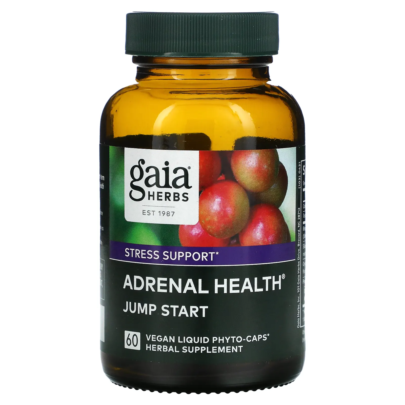 Gaia Herbs, Adrenal Health, Jump Start, 60 веганских фитокапсул с жидкостью