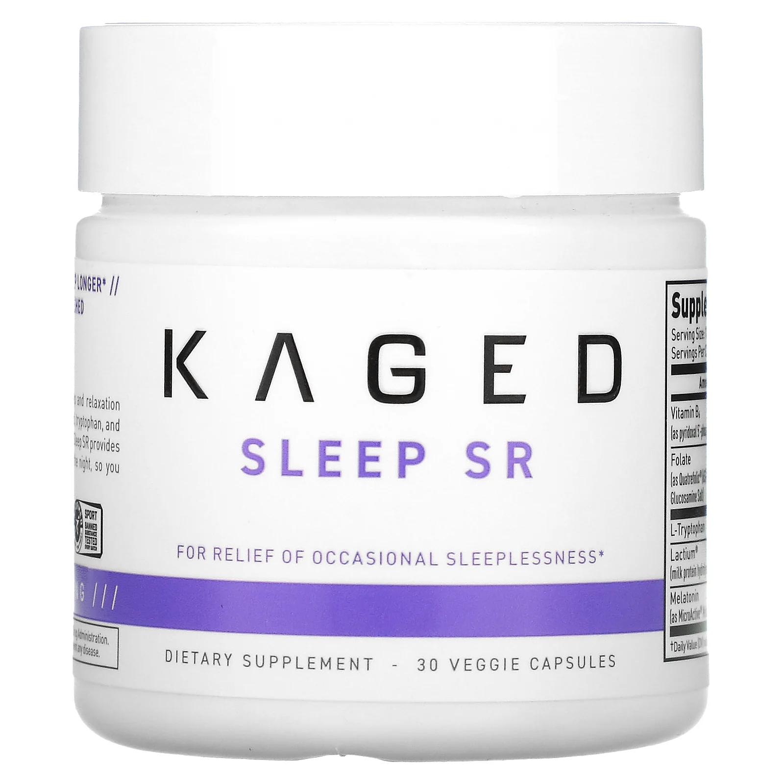 Kaged, Sleep SR, 30 растительных капсул
