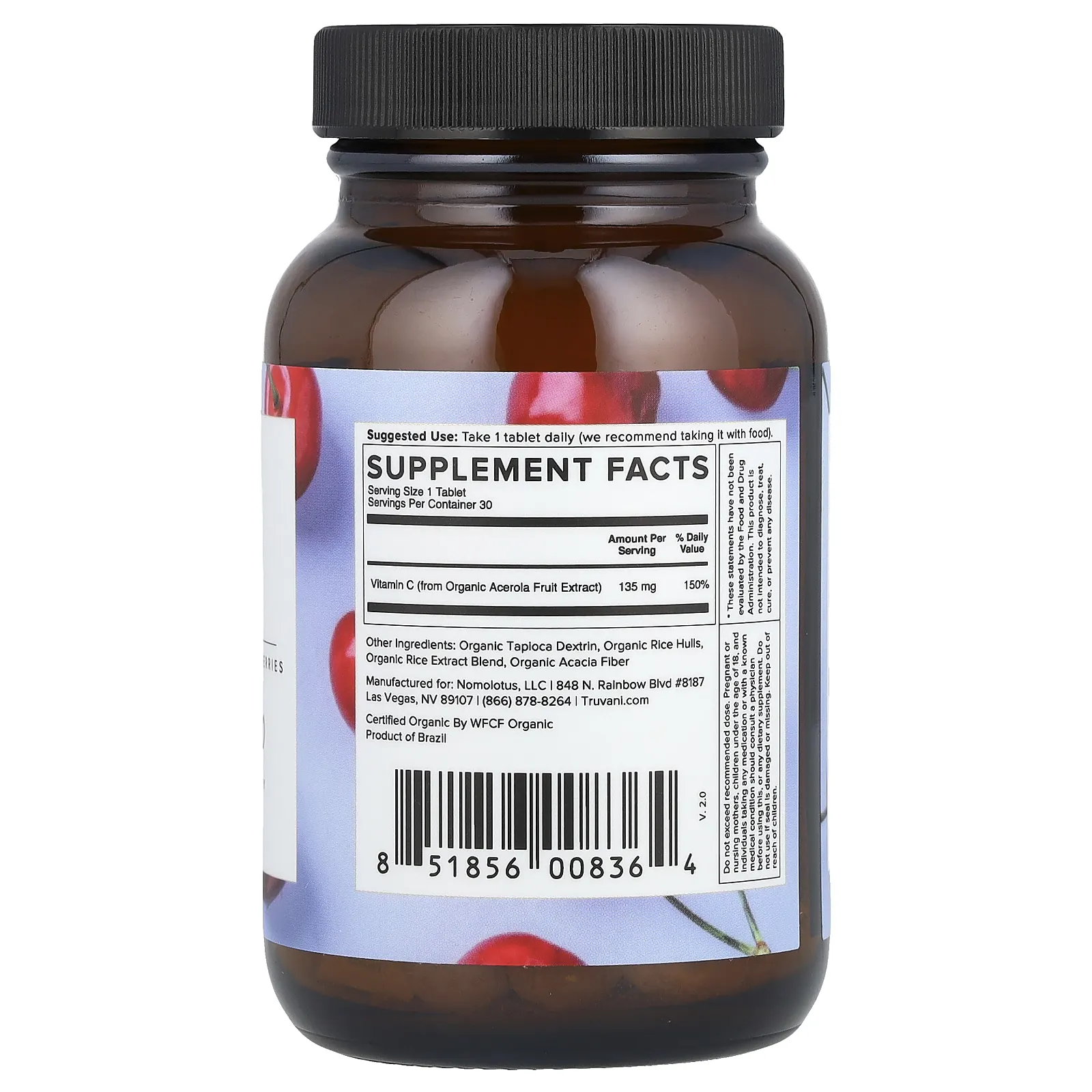 Truvani, Витамин C, 135 мг, 30 таблеток