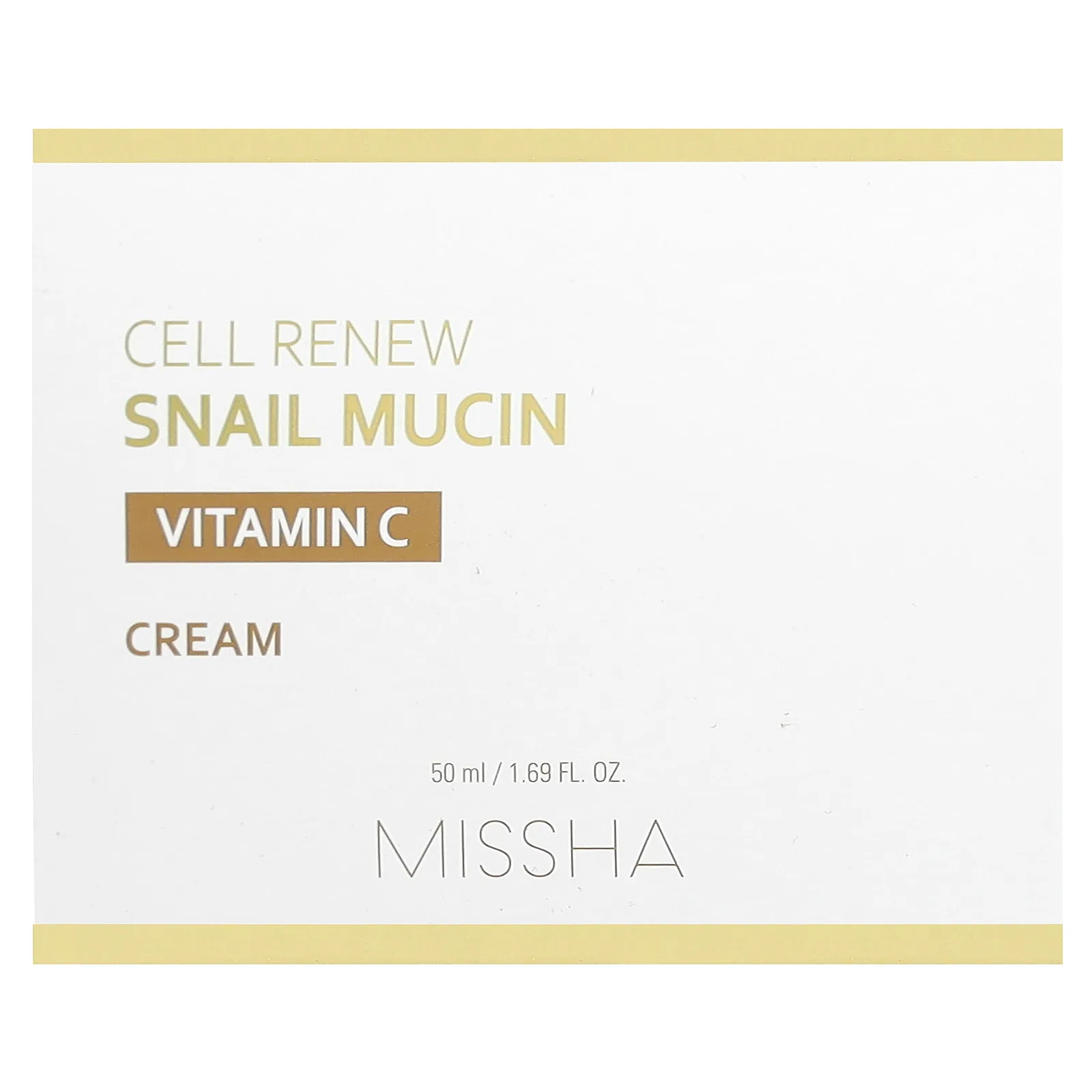 Missha, Cell Renew Snail Mucin, крем с витамином C, 50 мл (1,69 жидк. Унции)