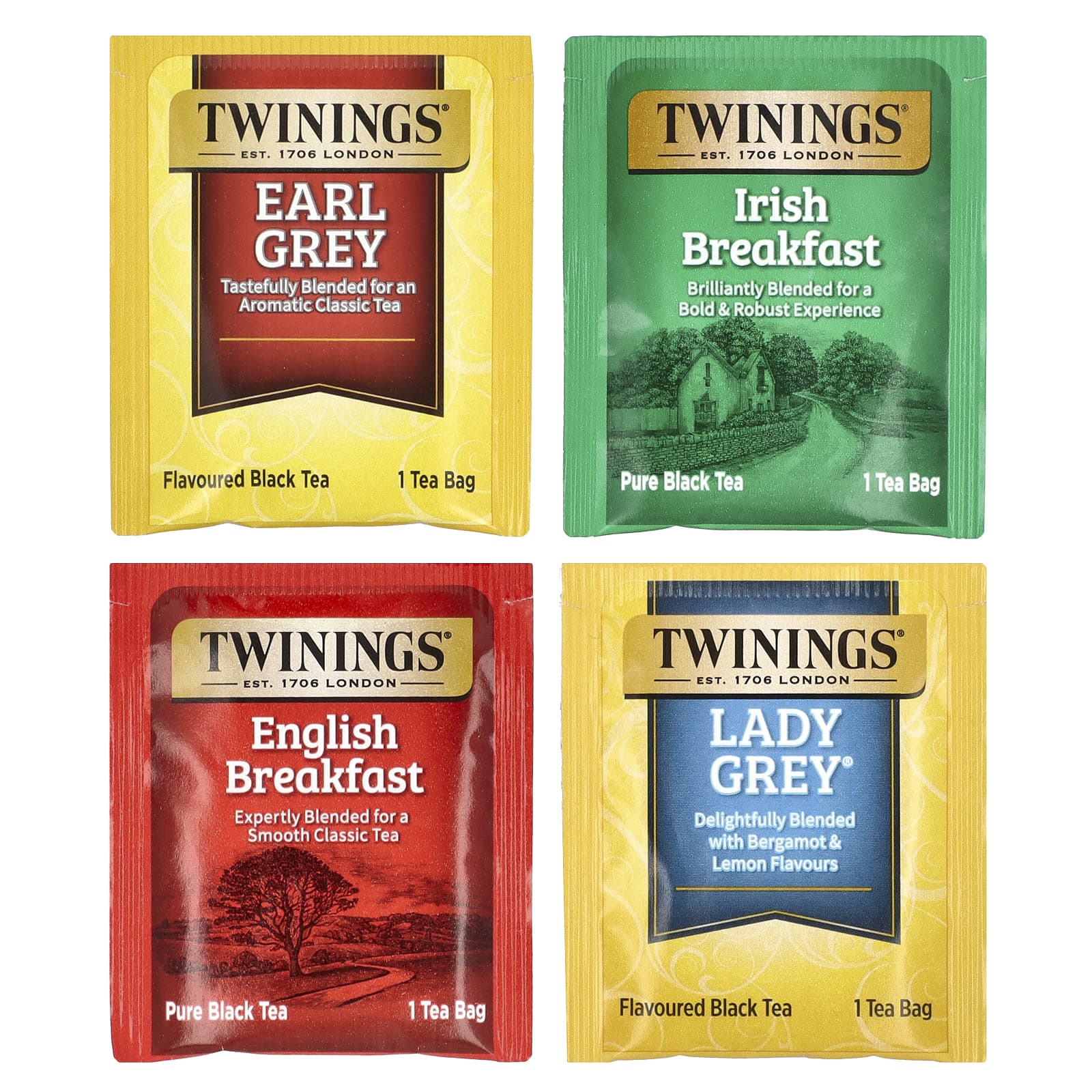 Twinings, черный чай, набор разных сортов, 20 чайных пакетиков, 40 г (1,41 унции)