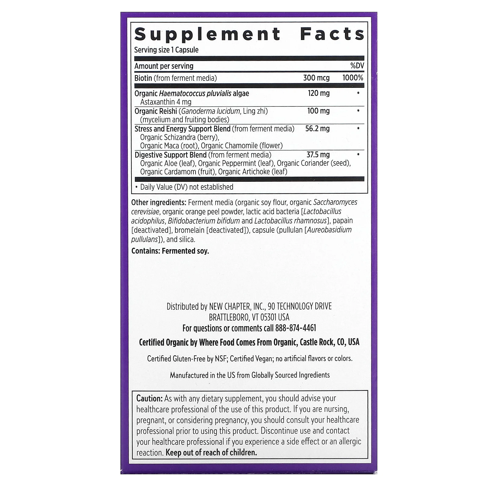 New Chapter, Для волос, кожи и ногтей, 60 веганских капсул