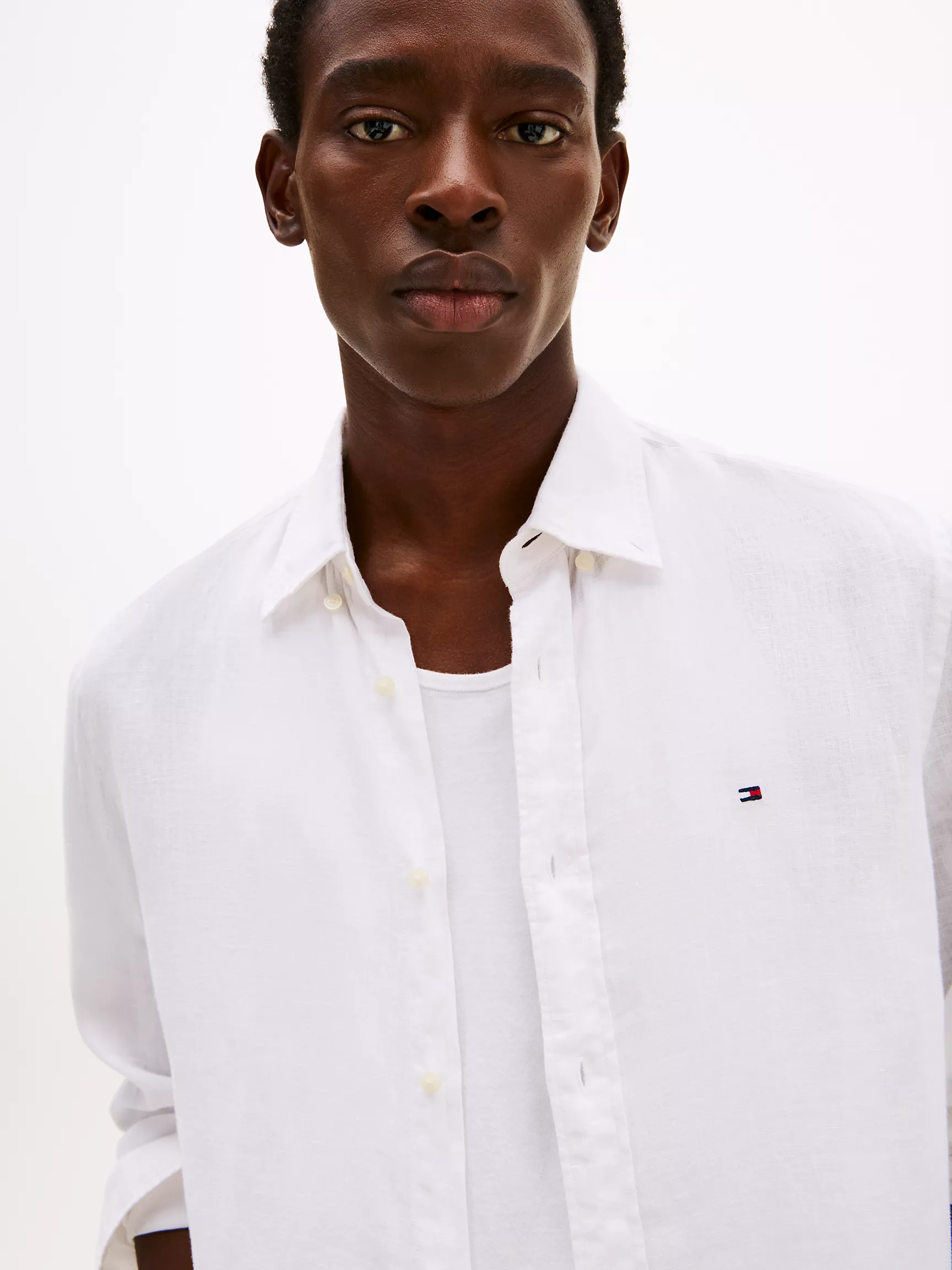 Мужская рубашка Tommy Hilfiger, Стандартная рубашка из окрашенного льна