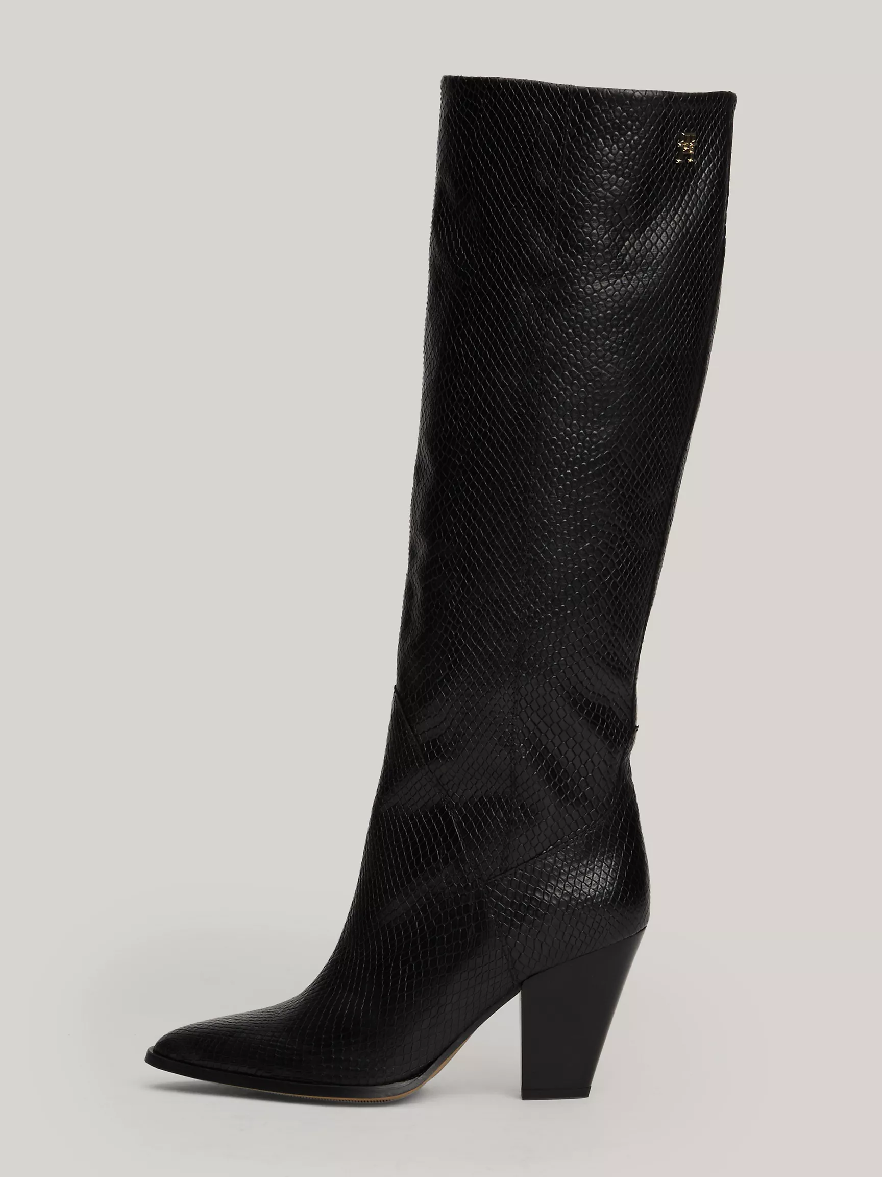 Женские ботинки Tommy Hilfiger, Ковбойские сапоги из кожи с тиснением под змею