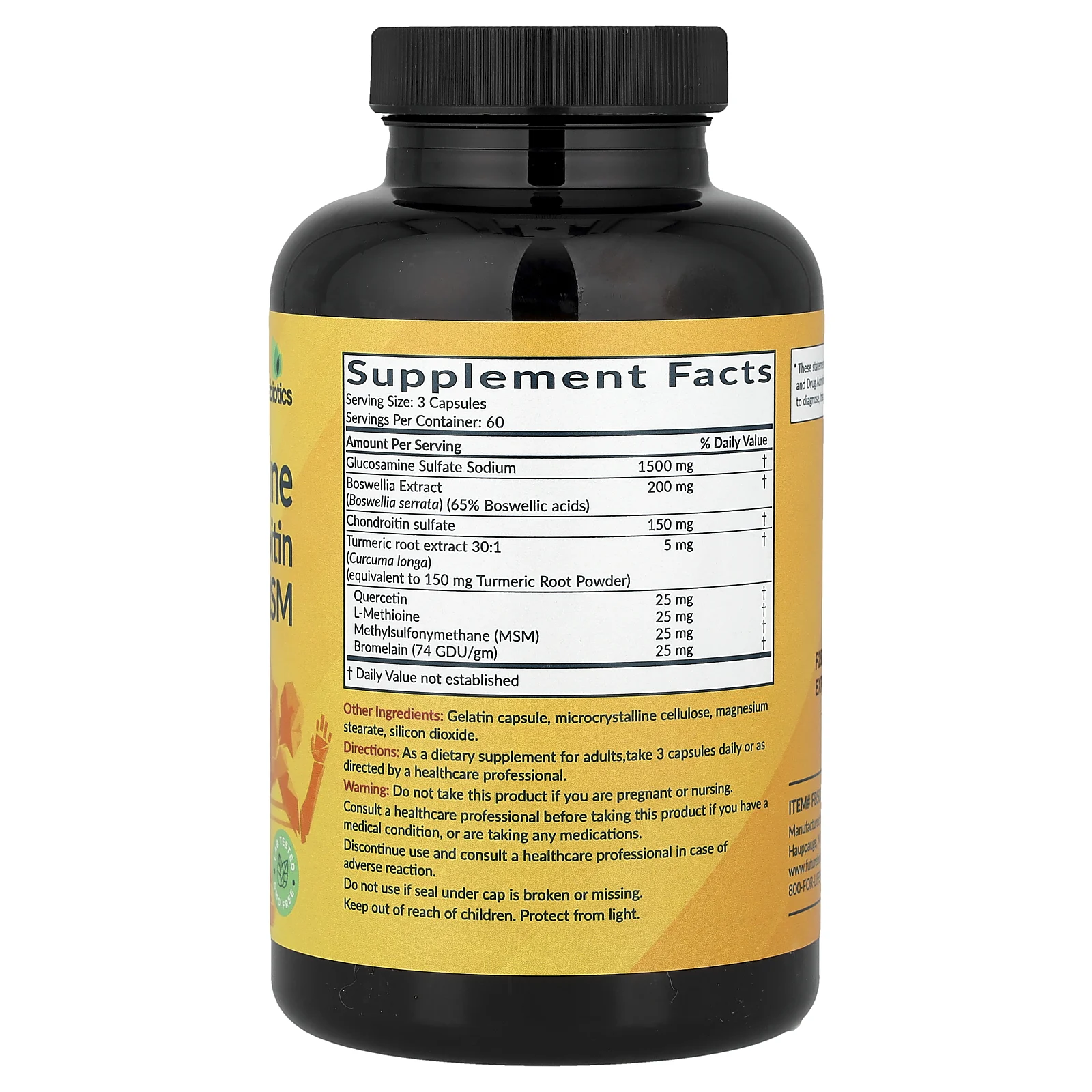 Futurebiotics, глюкозамин, хондроитин, куркума и МСМ, 180 капсул