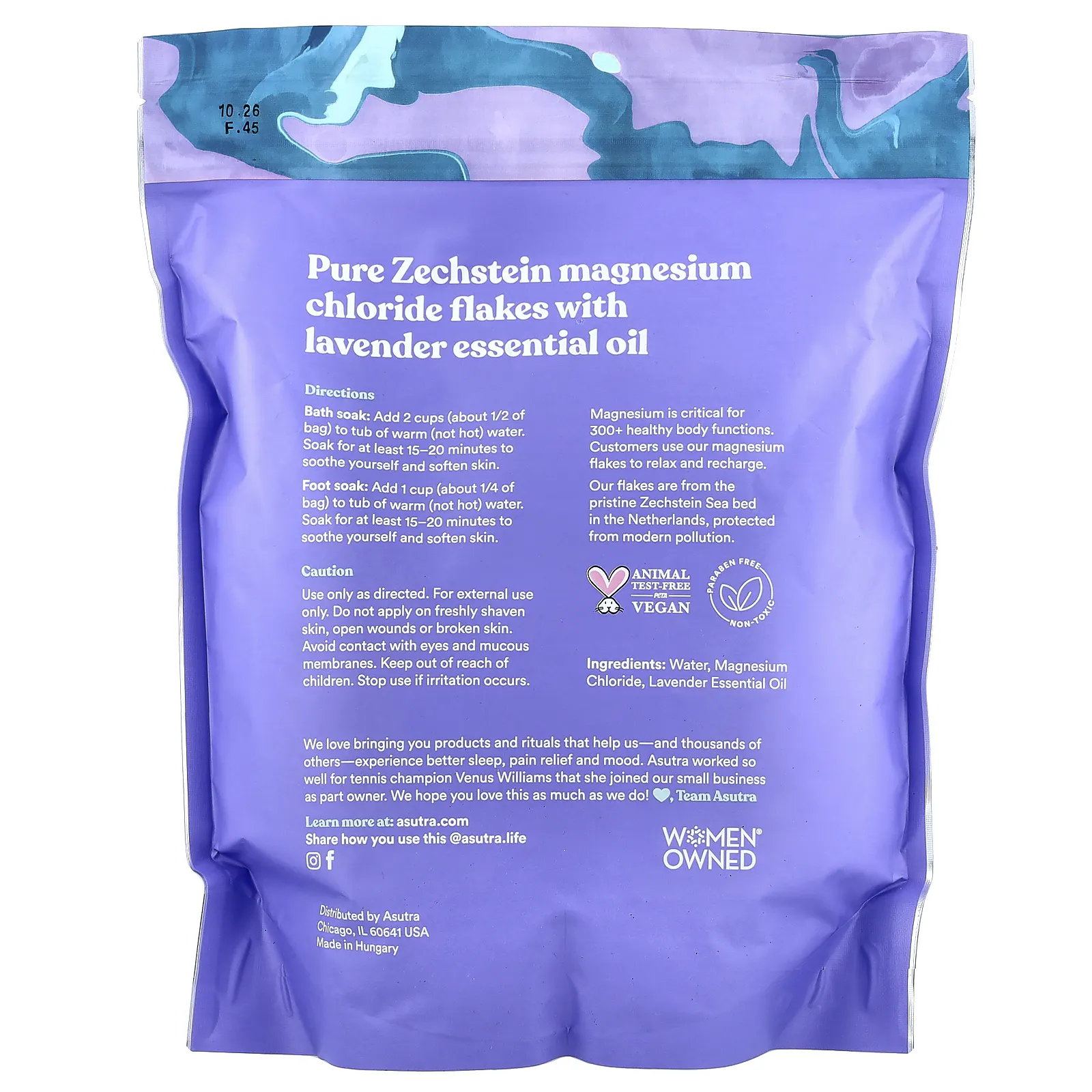 Asutra, хлорид магния в хлопьях, 907 г (32 унции)