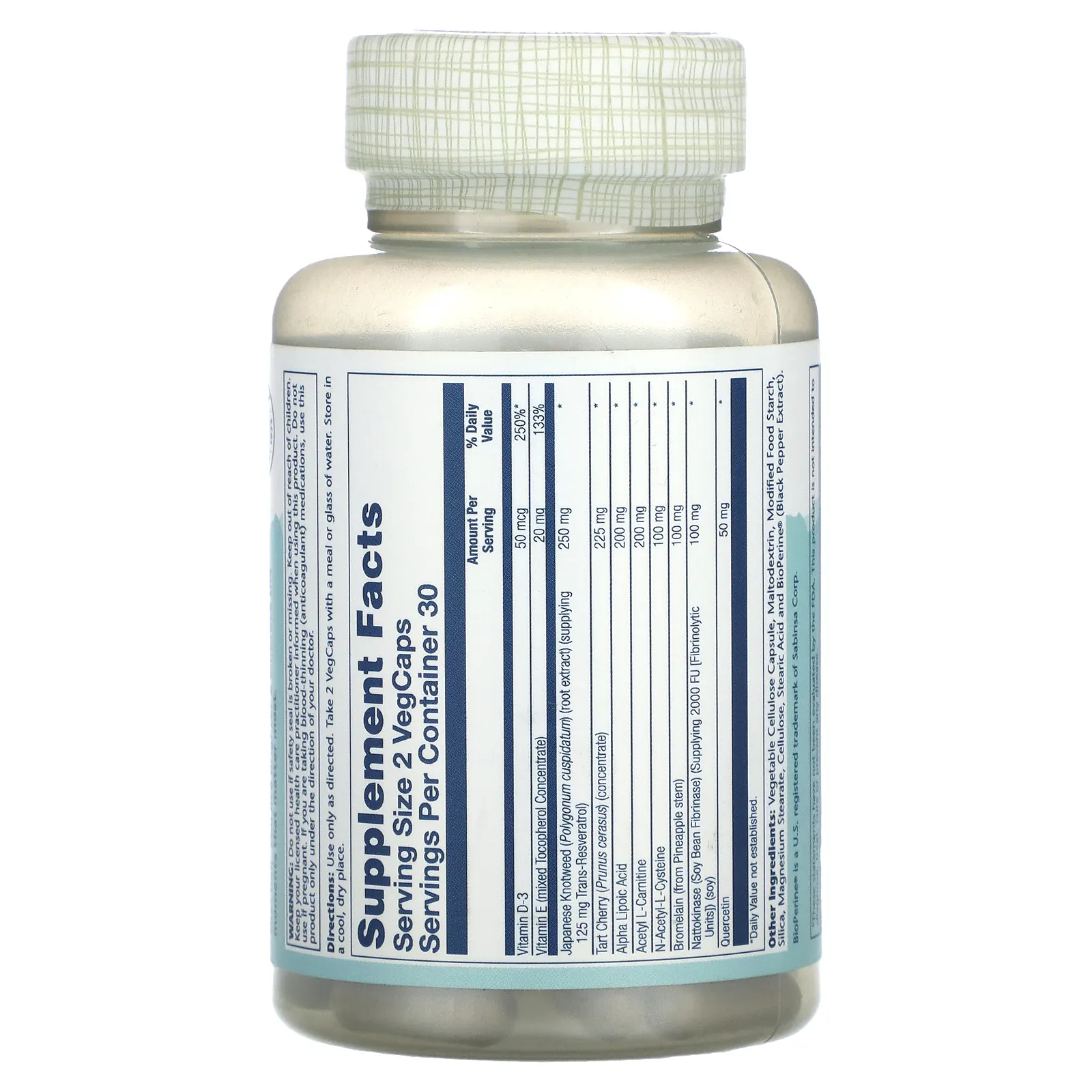 Solaray, Альфа-липоевая кислота ацетил L-карнитина, 60 растительных капсул