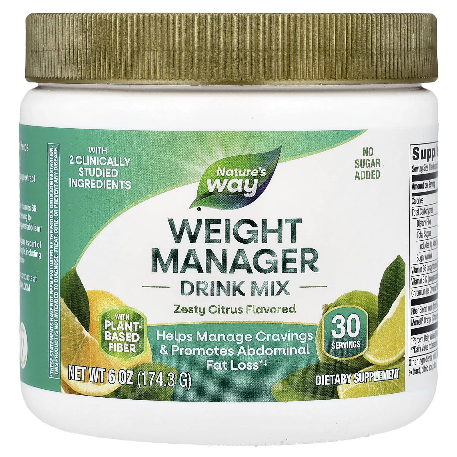 Nature's Way, Смесь для напитков Weight Manager, пикантные цитрусовые, 174,3 г (6 унций)