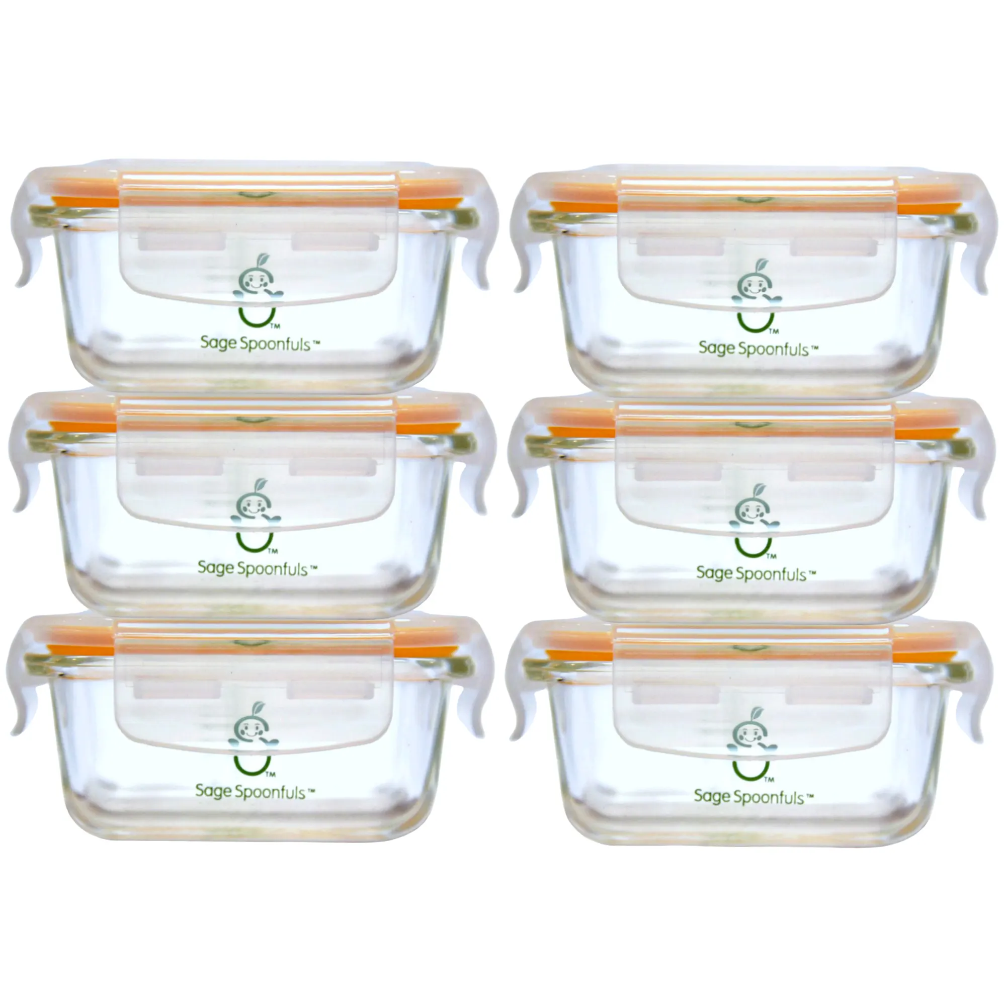 Sage Spoonfuls, Tough Glass Tub, 6 упаковок по 120 мл (4 унции)