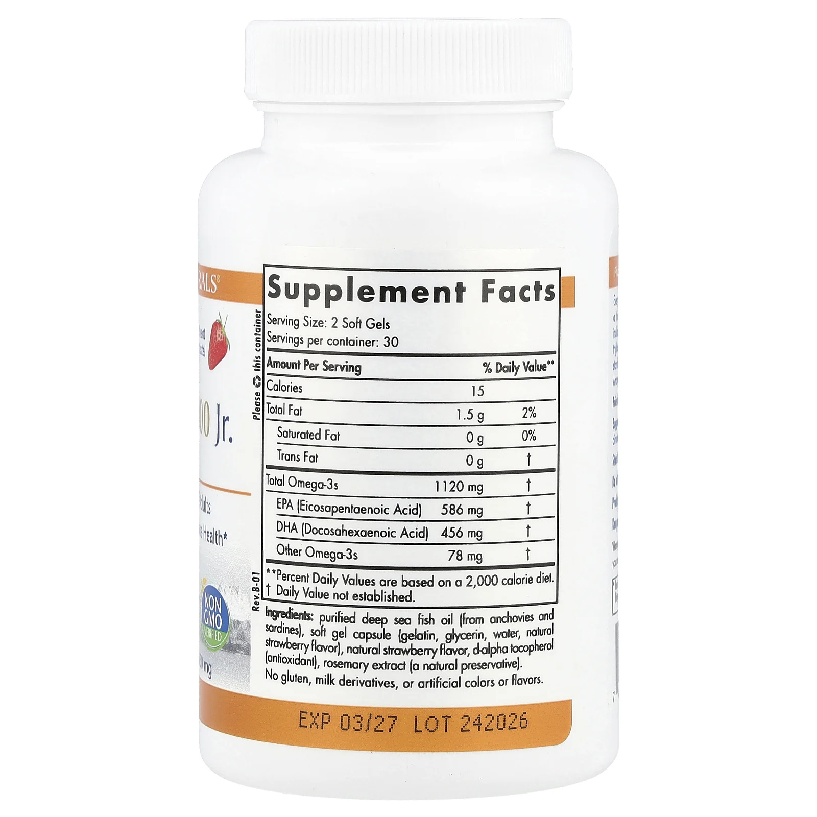 Nordic Naturals, Детская добавка ProOmega 2000, со вкусом клубники, 650 мг, 60 мягких желатиновых капсул