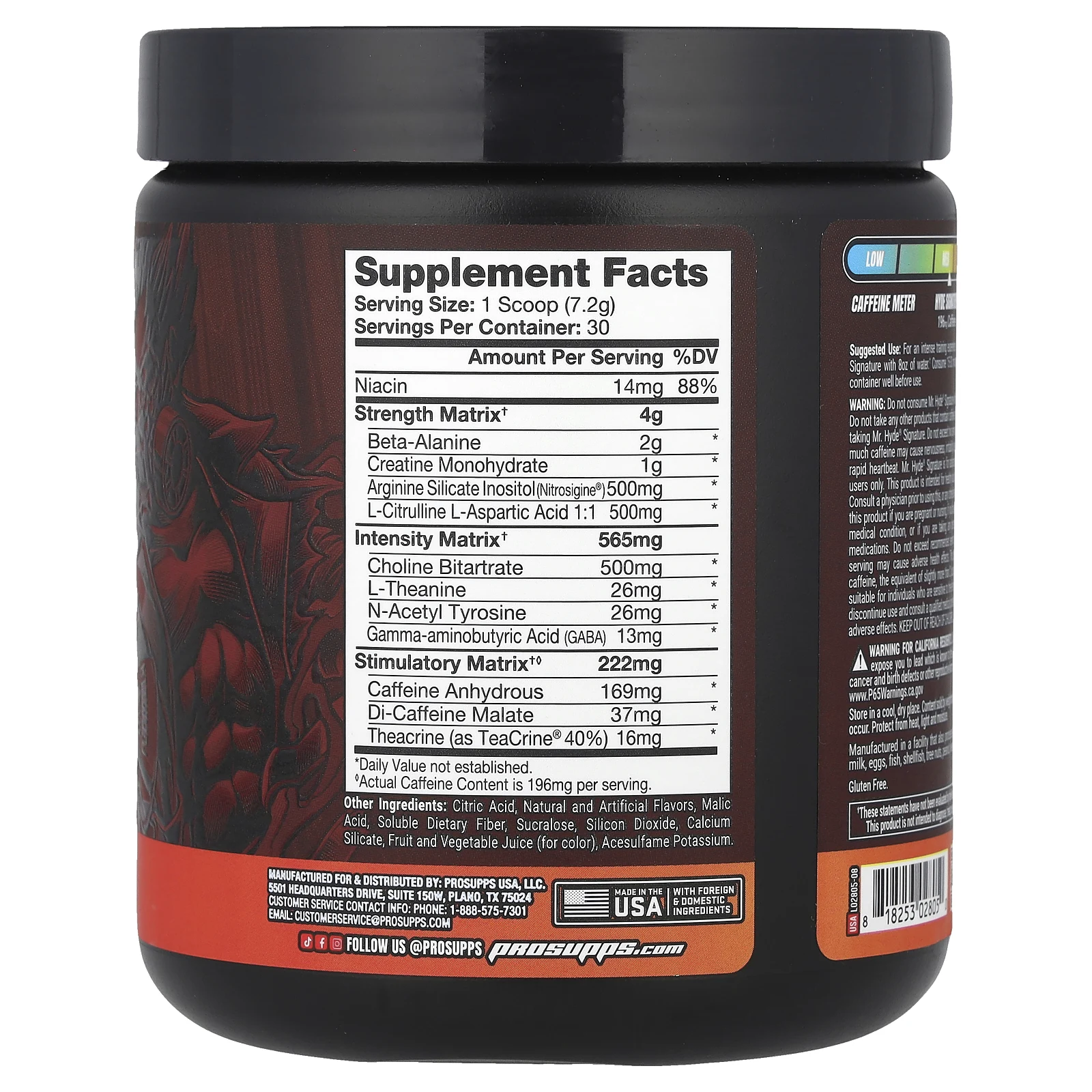 ProSupps, Mr Hyde, фирменный предтренировочный комплекс, со вкусом карамельного пунша, 216 г (7,6 унции)