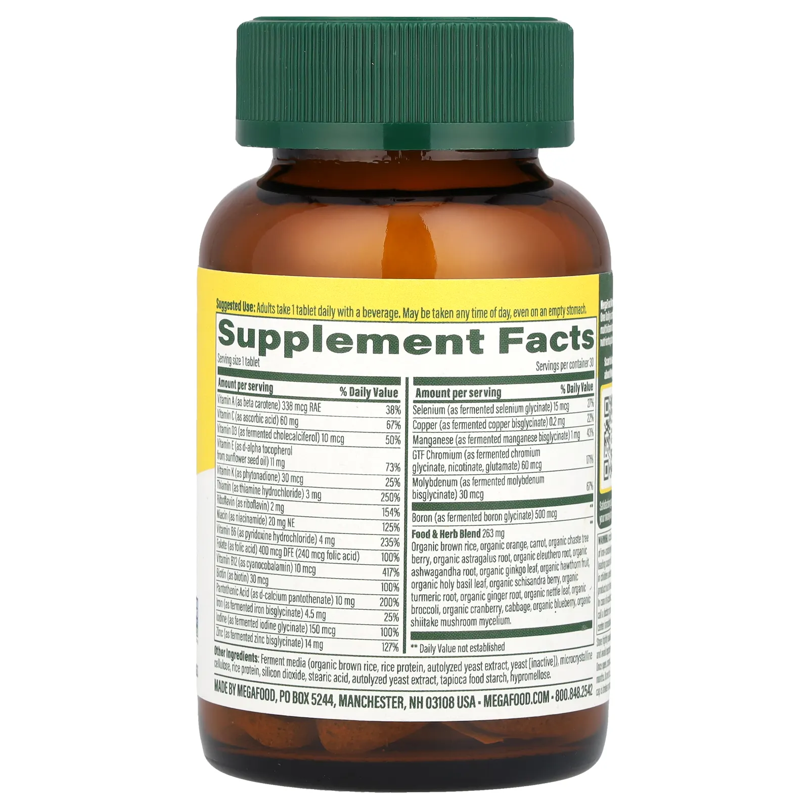 MegaFood, мультивитамины для женщин старше 40 лет для приема один раз в день, 30 таблеток