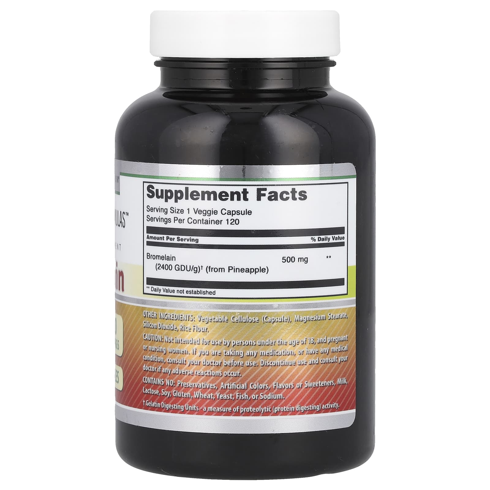 Amazing Nutrition, бромелаин, 500 мг, 120 растительных капсул