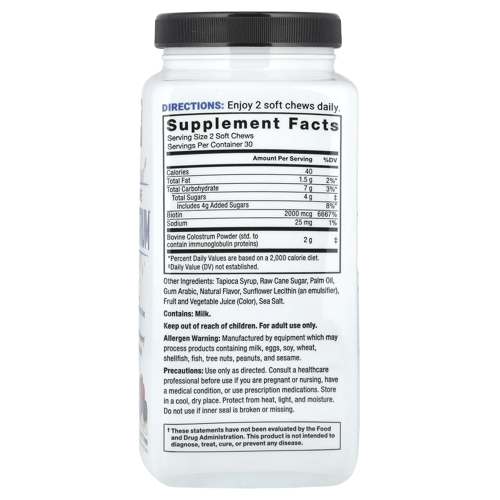 Force Factor, Awesome Colostrum ™, ягоды и сливки, 60 жевательных таблеток