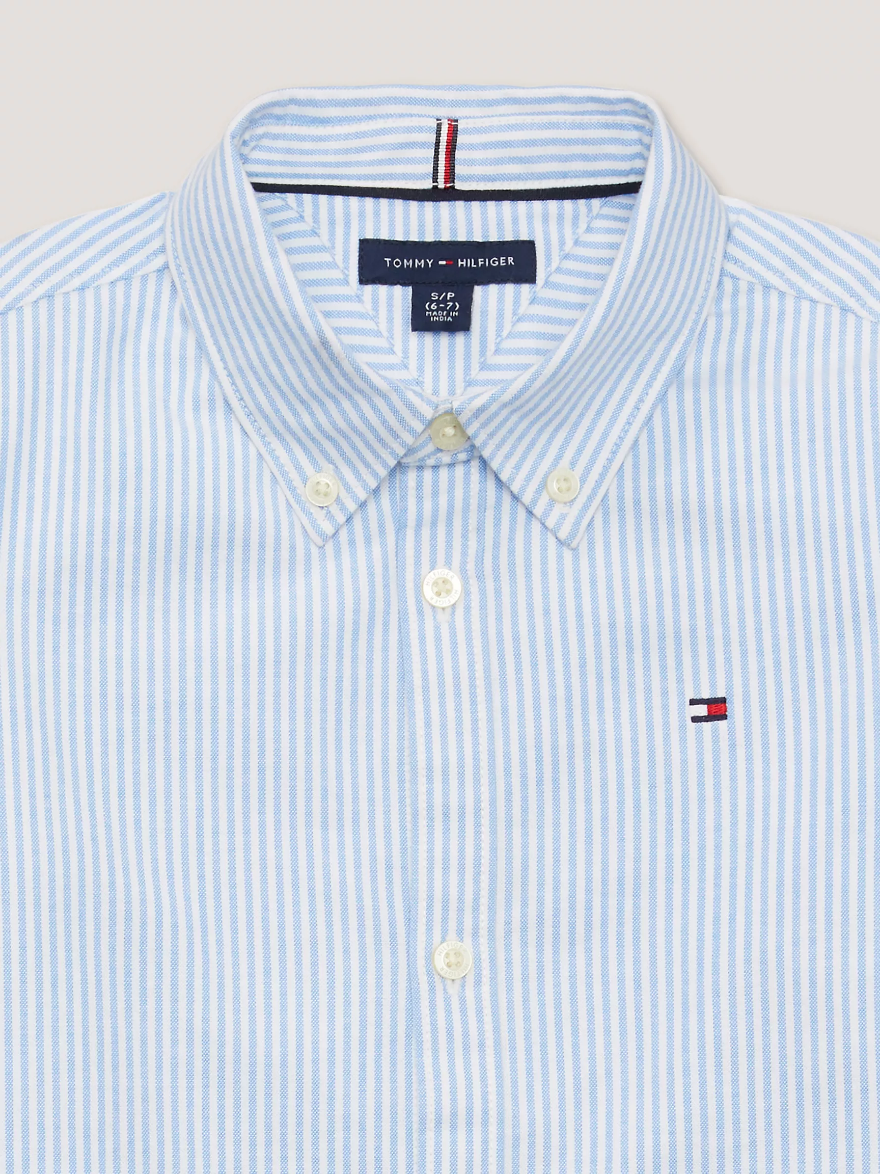 Рубашка для мальчика Tommy Hilfiger, Детская полосатая эластичная рубашка из оксфорда