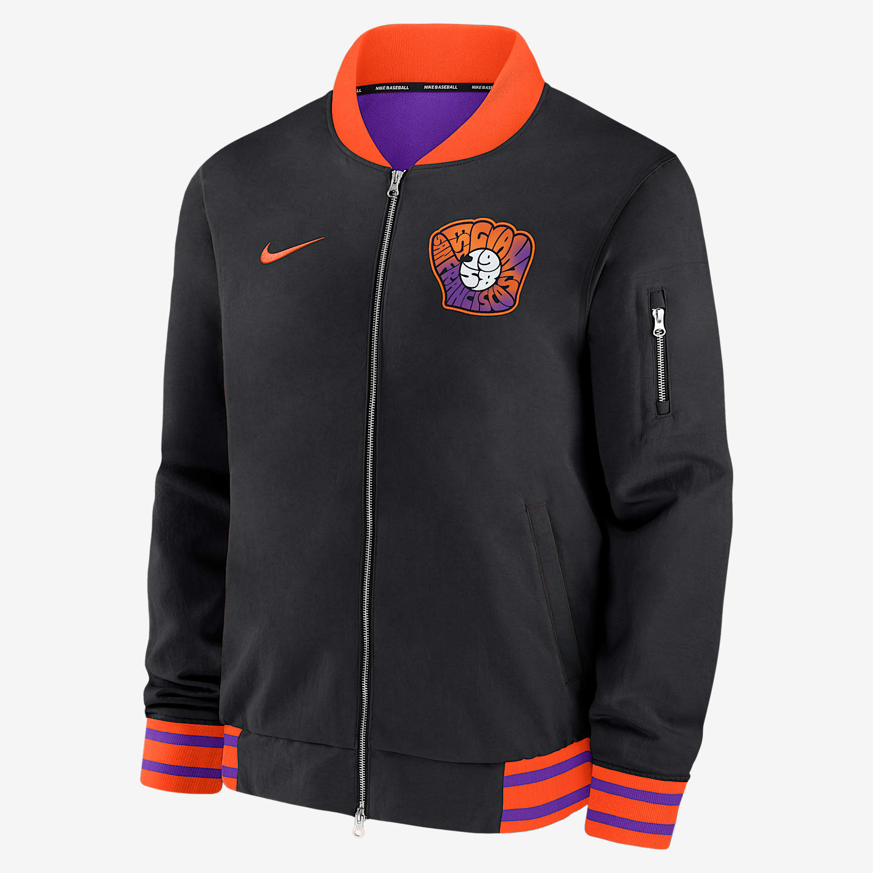 San Francisco Giants Authentic Collection City Connect Men's Nike MLB Full-Zip Bomber Jacket