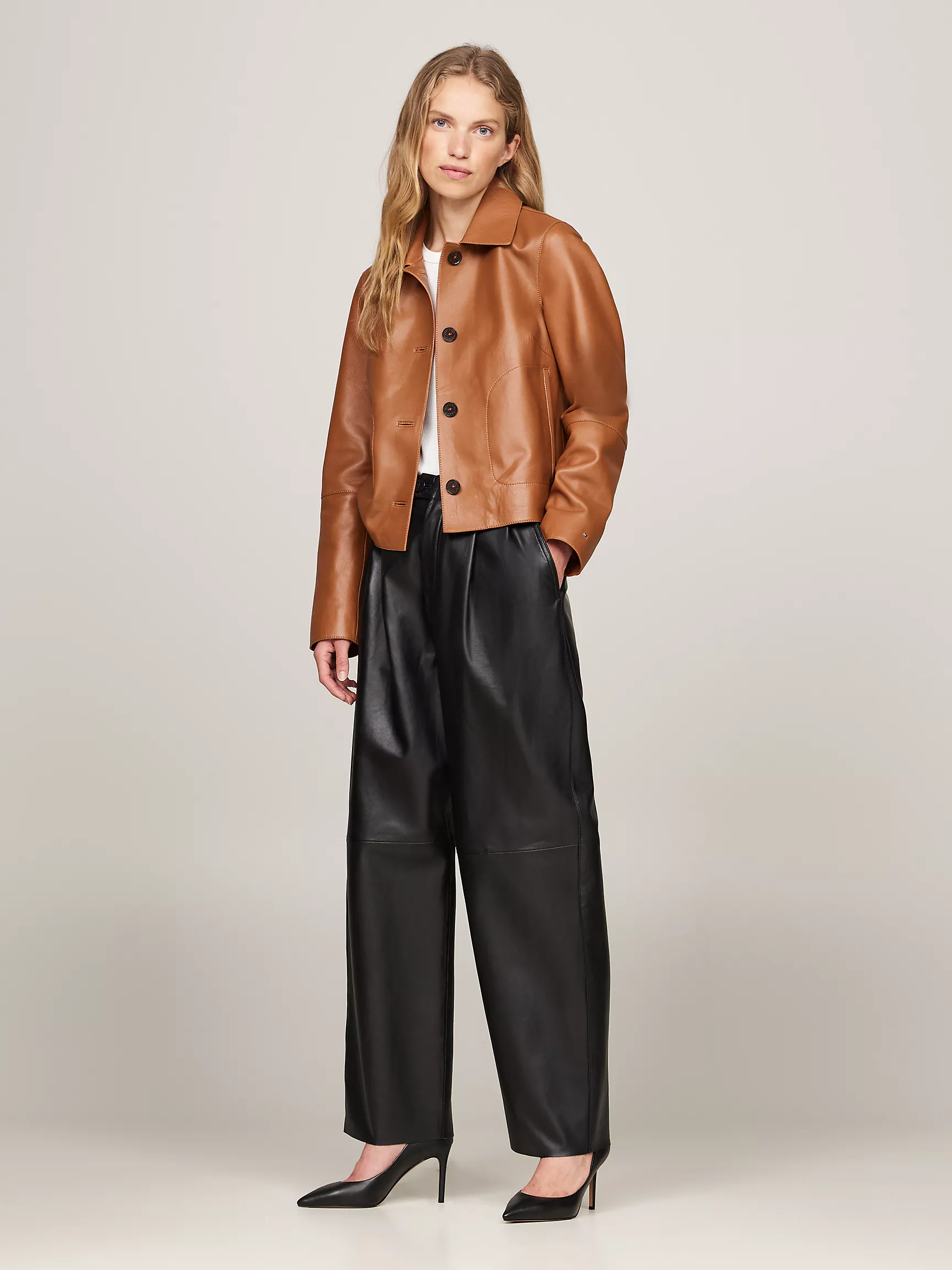 Женская обувь Tommy Hilfiger, Кожаные туфли с заострённым носком и монограммным узором