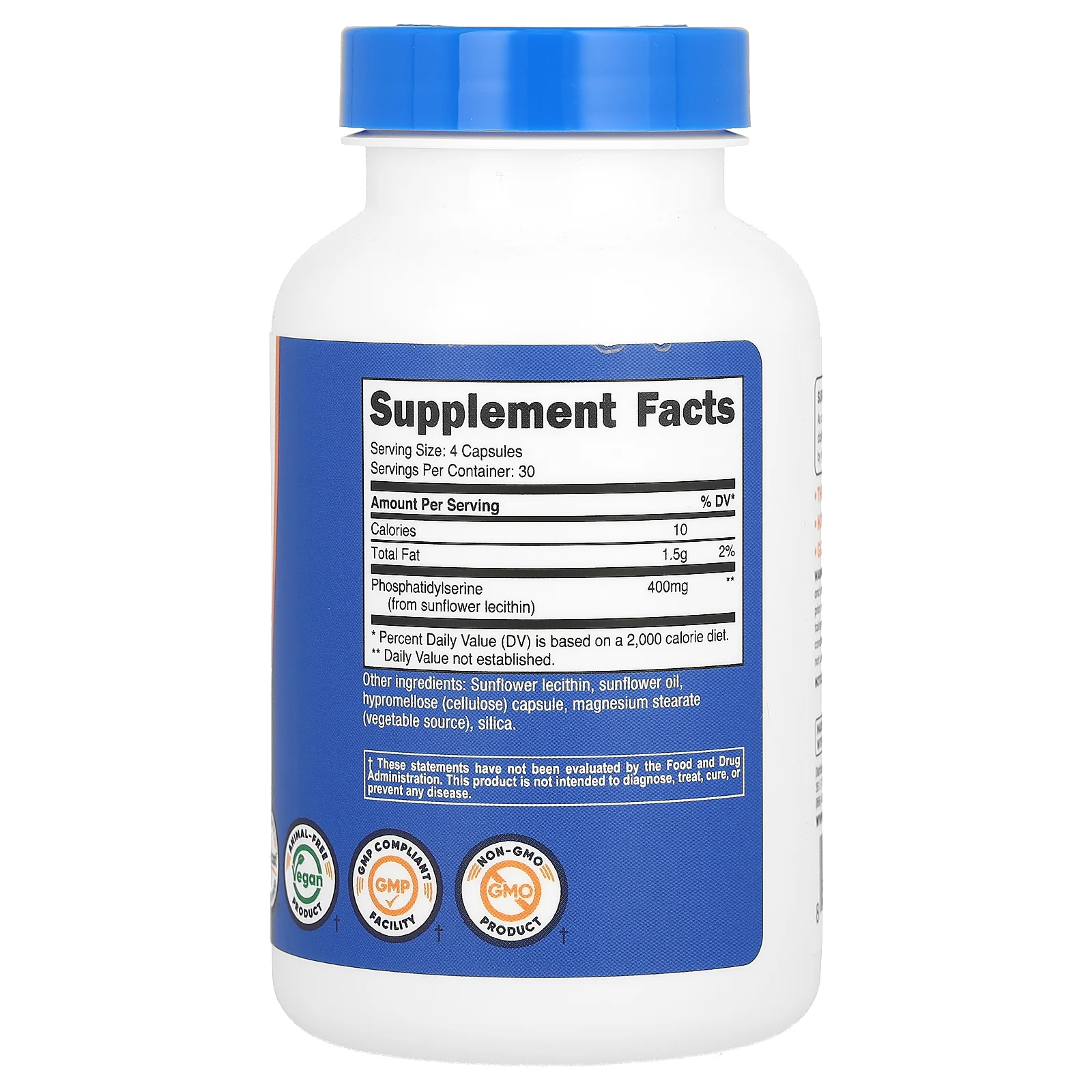 Nutricost, фосфатидилсерин, 400 мг, 120 капсул (100 мг в 1 капсуле)