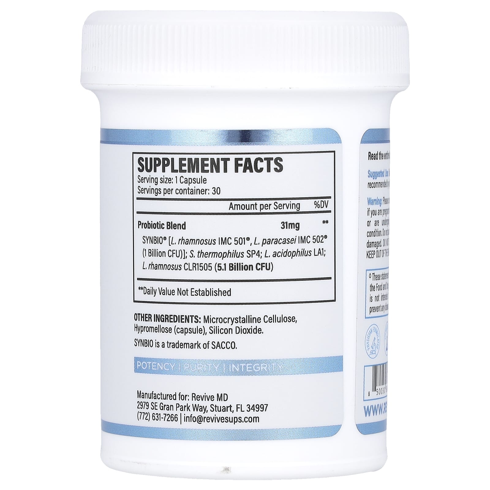 Revive, пробиотик, 30 вегетарианских капсул