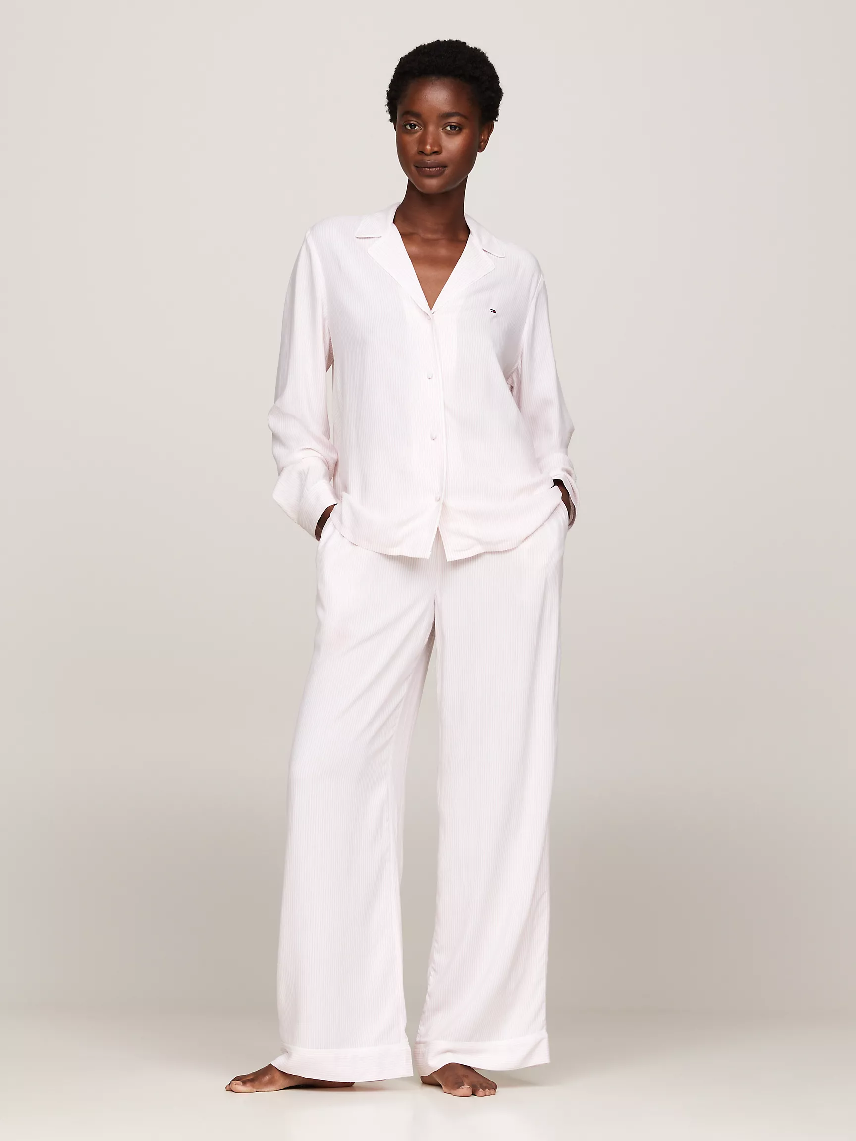 Женская одежда для сна Tommy Hilfiger, Полосатая вискозная пижамная рубашка