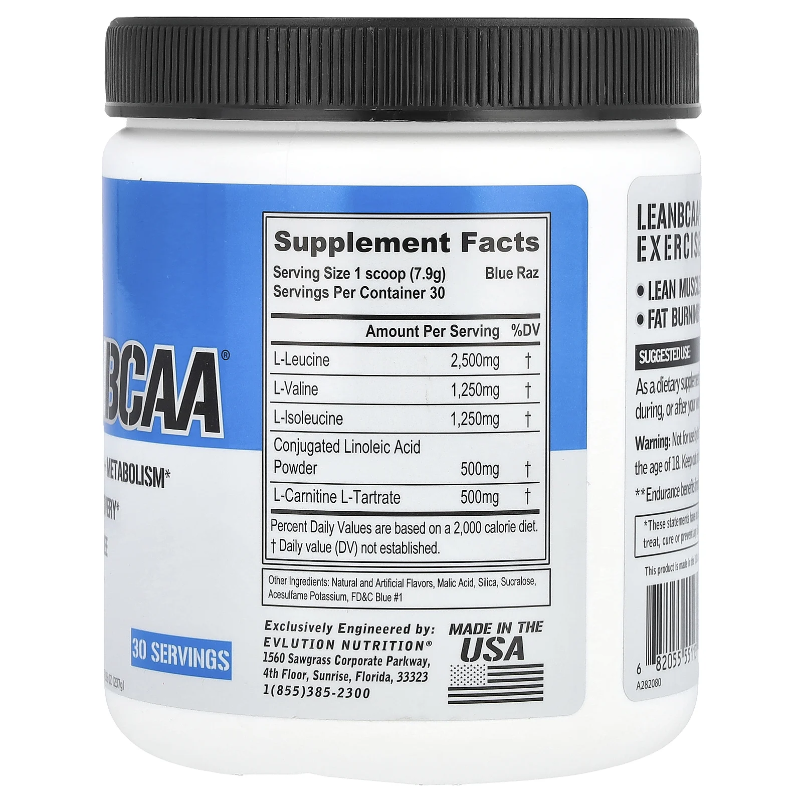 EVLution Nutrition, Lean BCAA, Blue Raz, 237 г (8,36 унции)