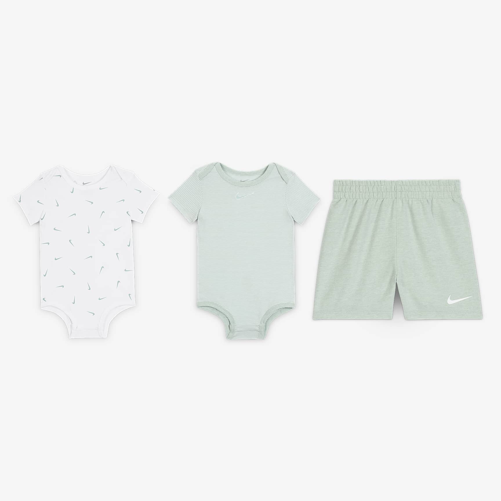Nike Essentials Baby (12-24M) 3-Piece Striped Swooshfetti Set