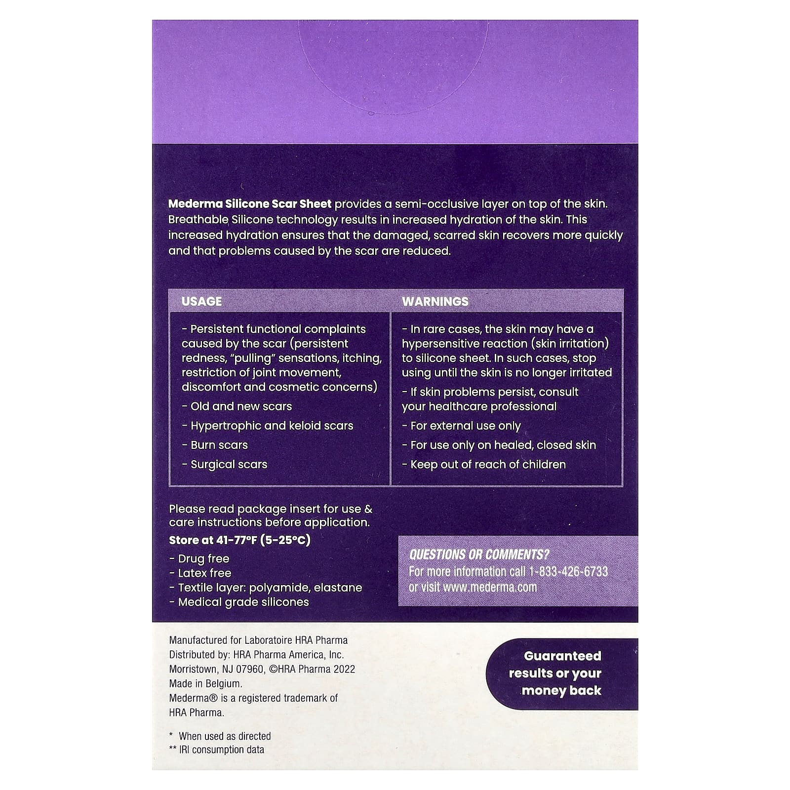 Mederma, силиконовые простыни от шрамов, маленькие, 4 шт.