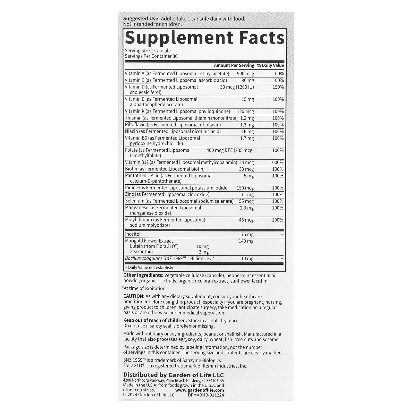 Garden of Life, Компания Dr. Formated Multi +, здоровье мозга, 30 капсул